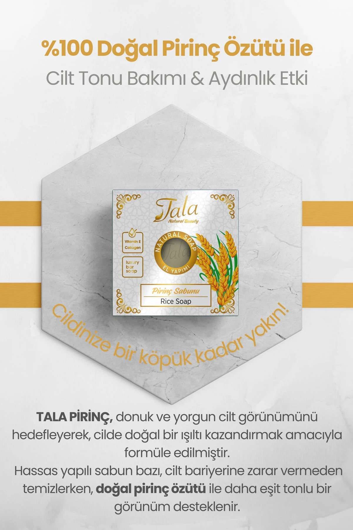 Pirinç Sabunu Doğal Cilt Beyazlatıcı Aydınlatıcı 150 Gr