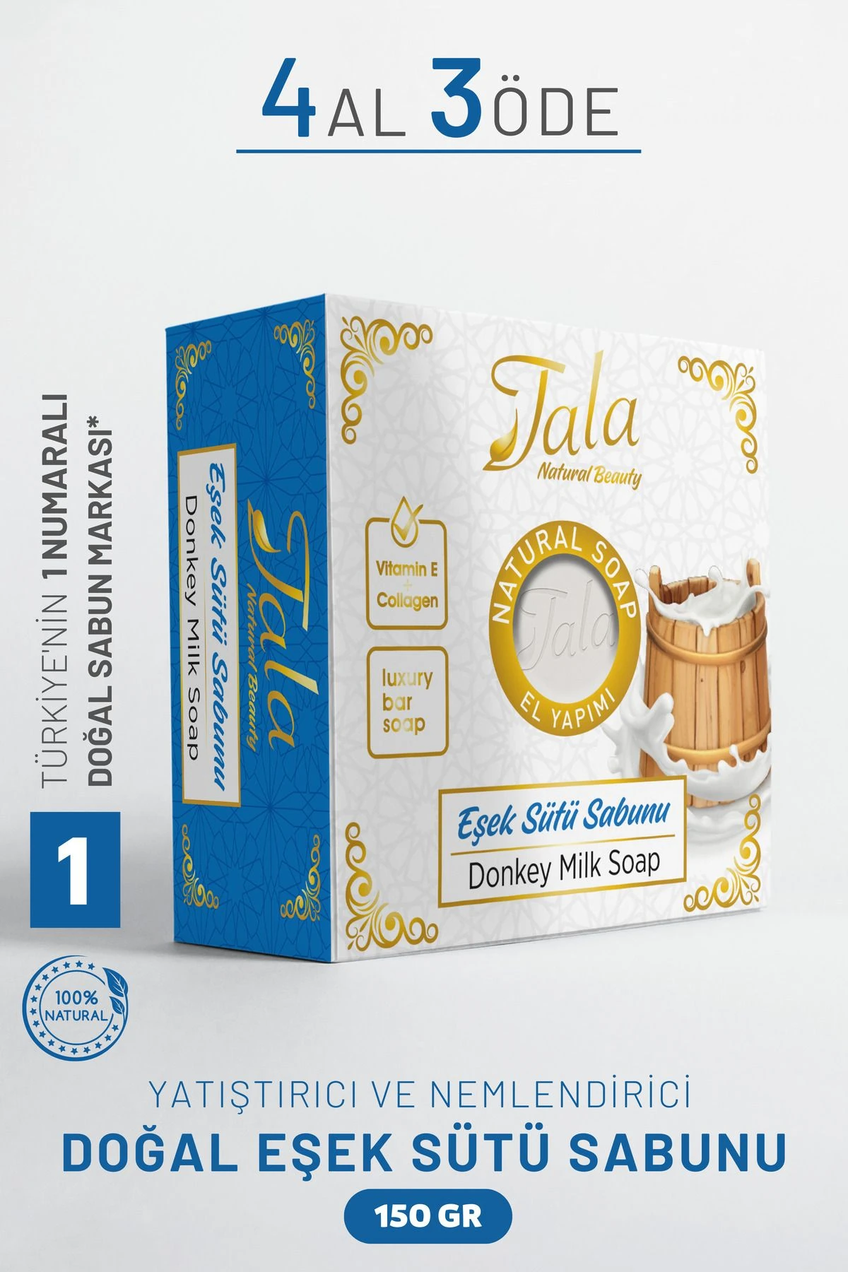 Eşek Sütü Sabunu Cilt Arındırıcı, Besleyici ve Yumuşatıcı Doğal Eşek Sütlü Sabun Sabun 150 Gr