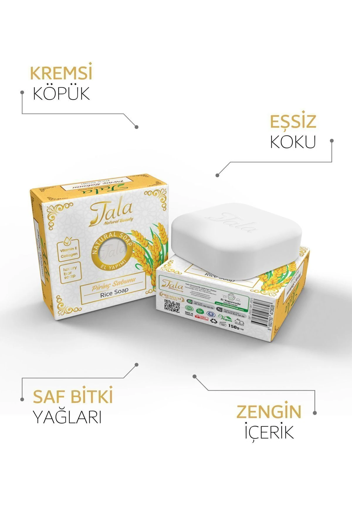 Pirinç Sabunu Doğal Cilt Beyazlatıcı Aydınlatıcı 150 Gr