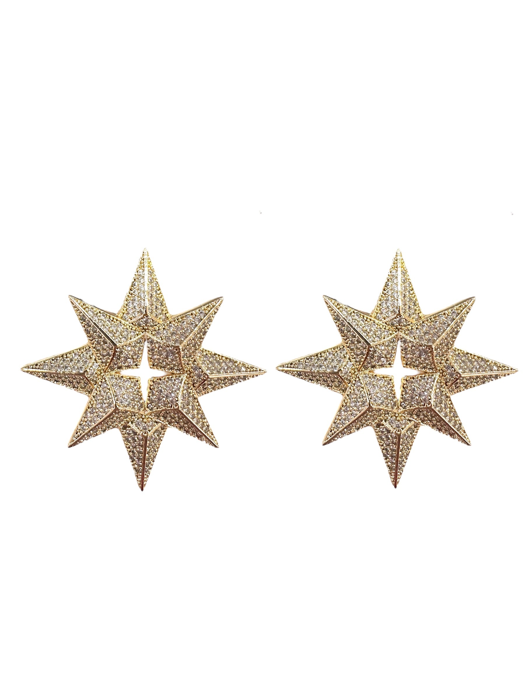 Gold Zircon Northstar Earring