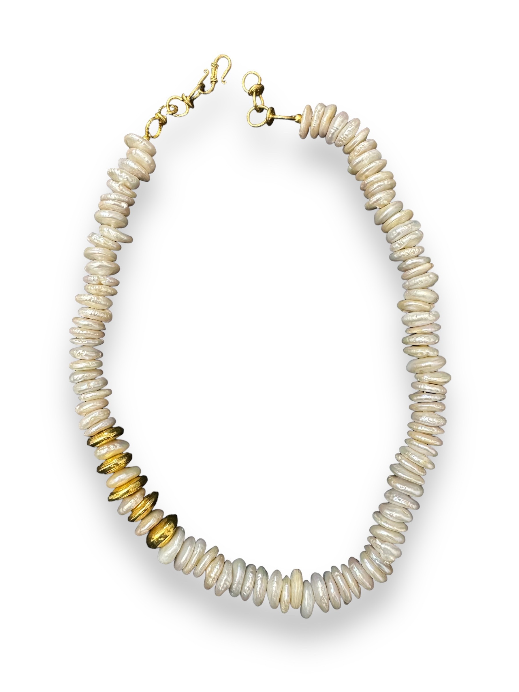 Disk Pearl Necklace