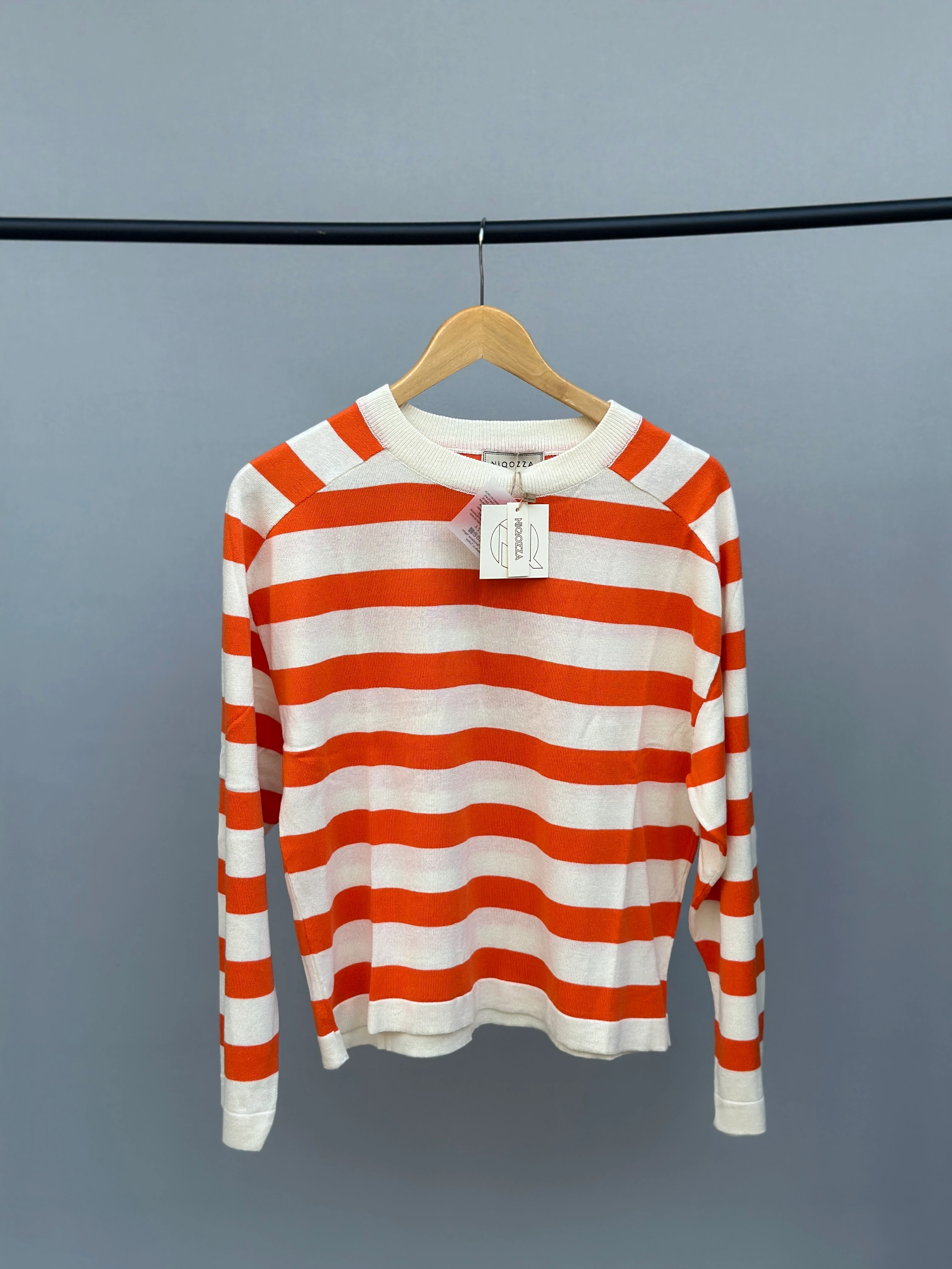 Niqozza Noire Çizgili Triko Kazak 20027