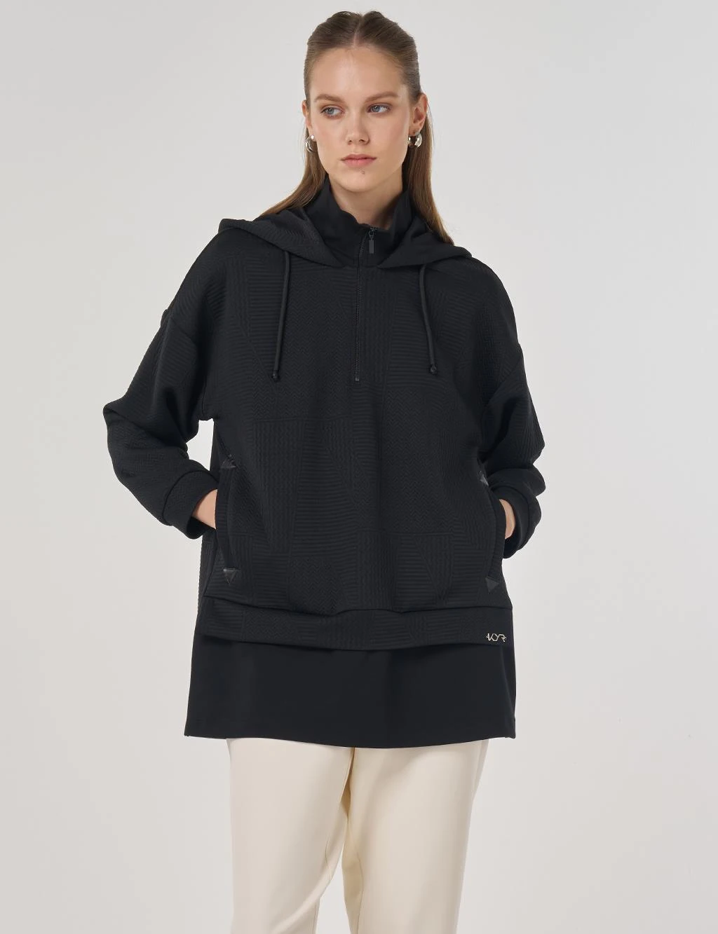 Kayra Desenli Çift Görünümlü Sweatshirt 70029