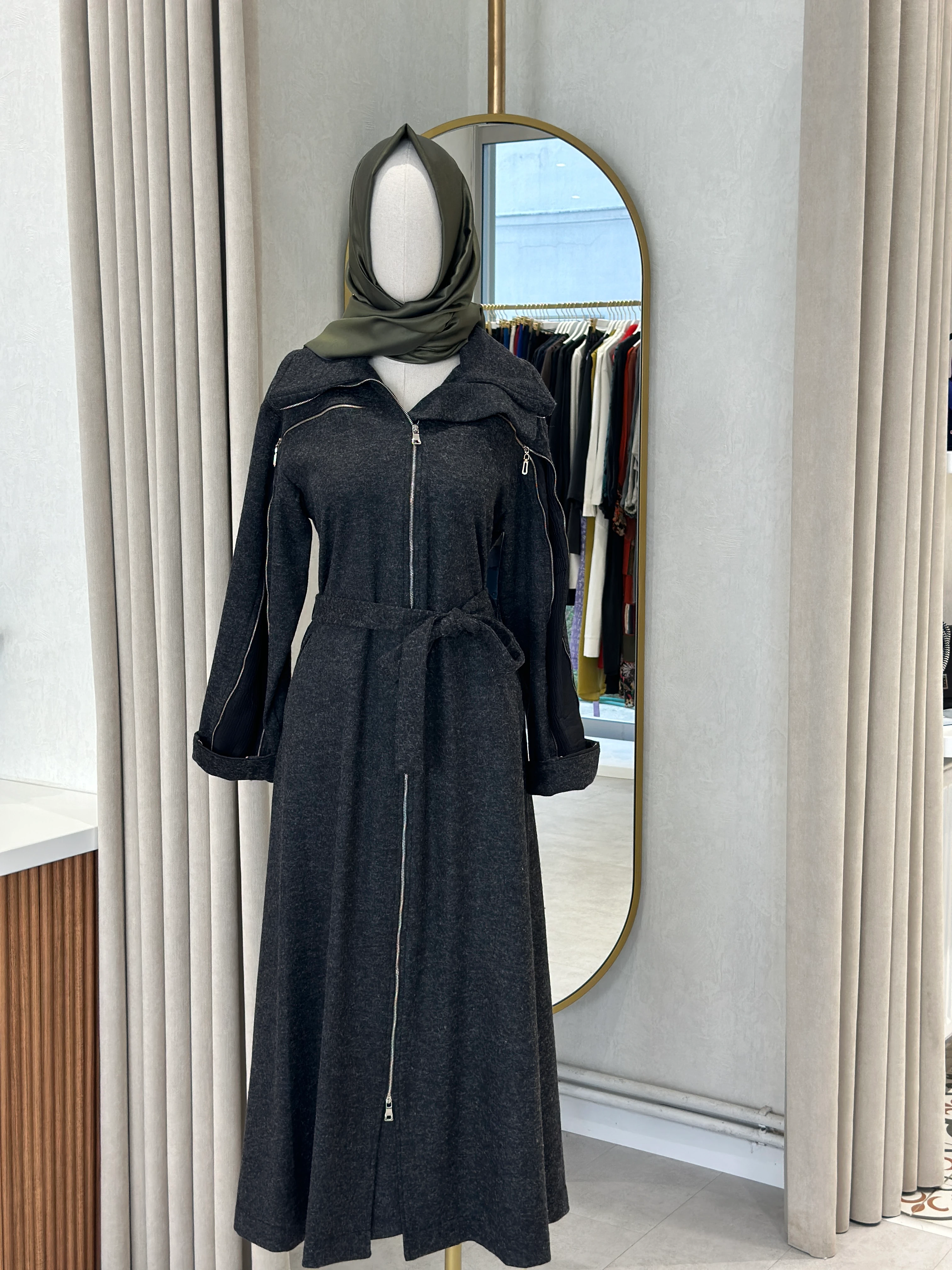 Misswhence Keçe Fermuar Detaylı Pardesü 38505