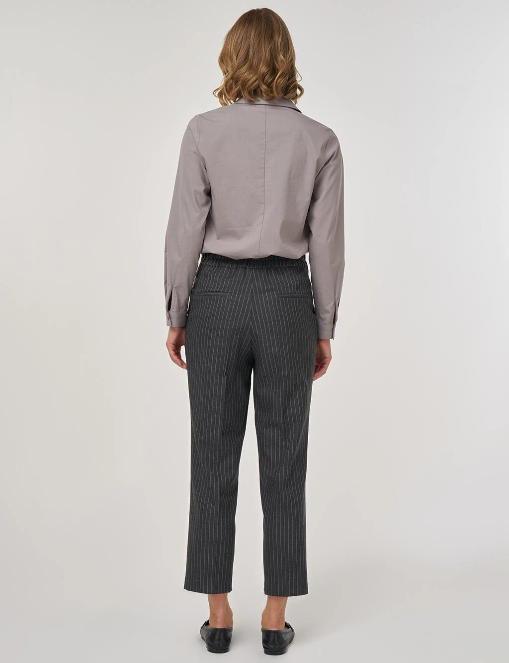Kayra Çizgili Klasik Pantolon Füme 19095