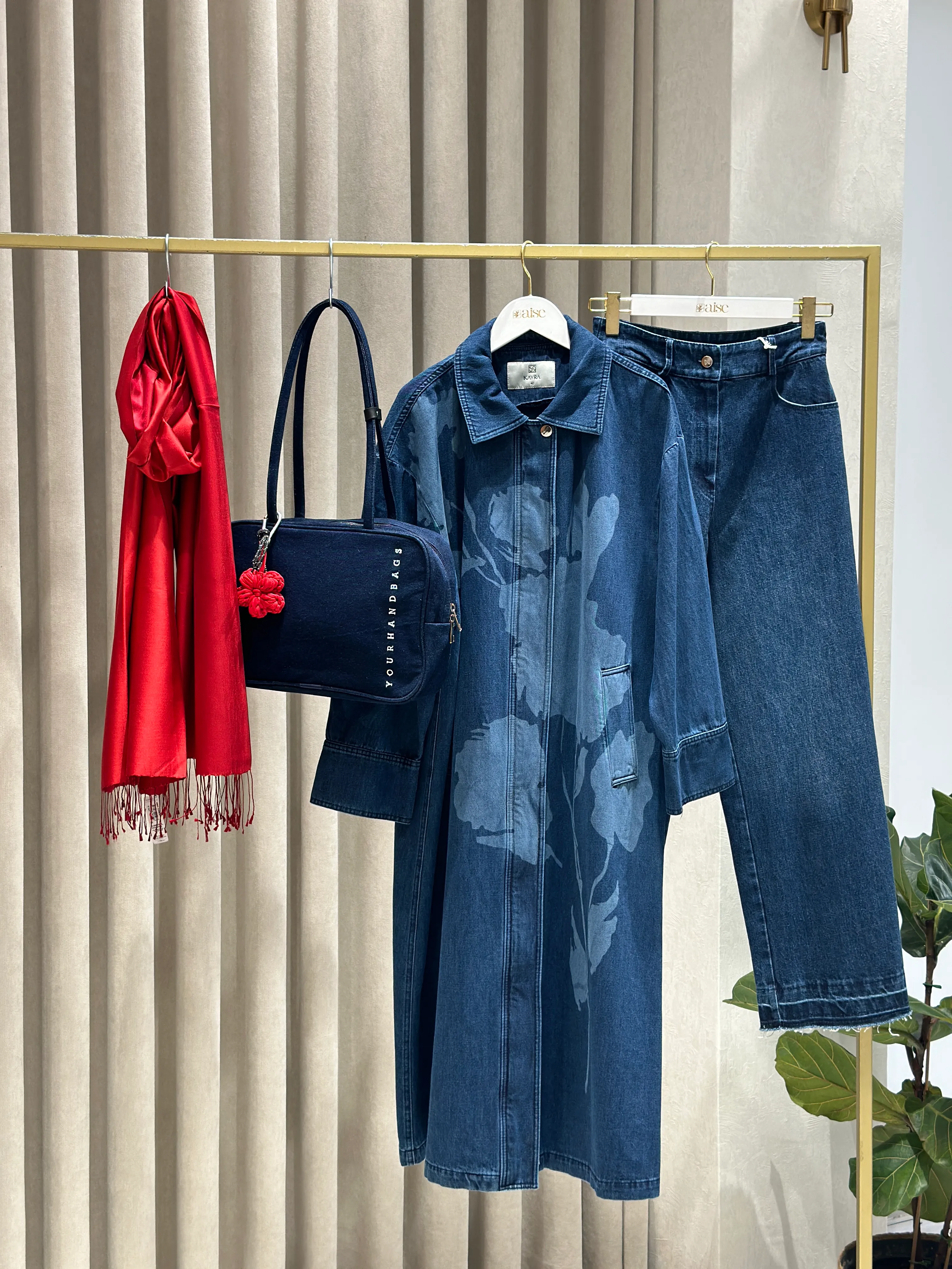 Kayra Lazer Baskılı Denim Trençkot 14024