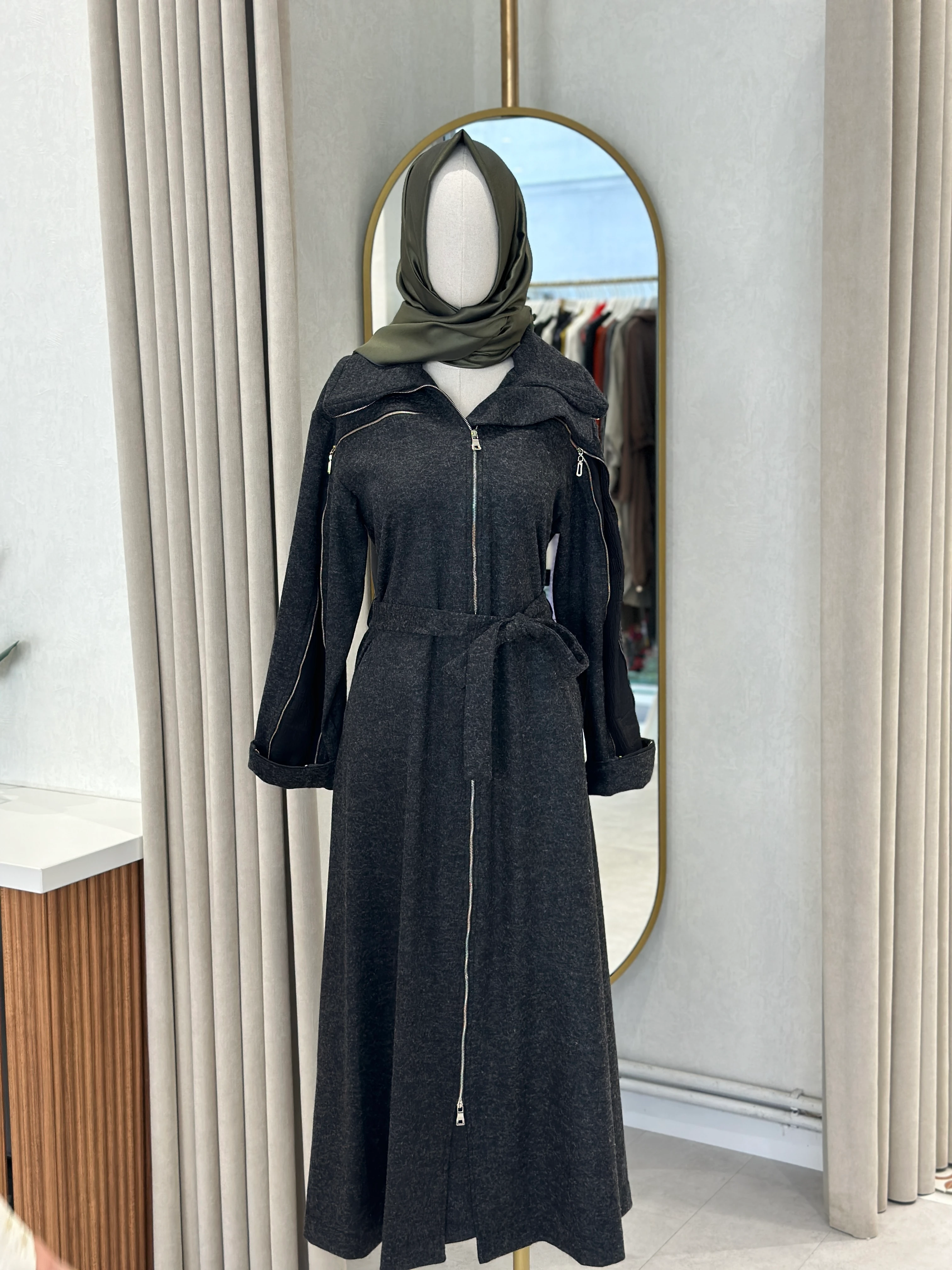 Misswhence Keçe Fermuar Detaylı Pardesü 38505