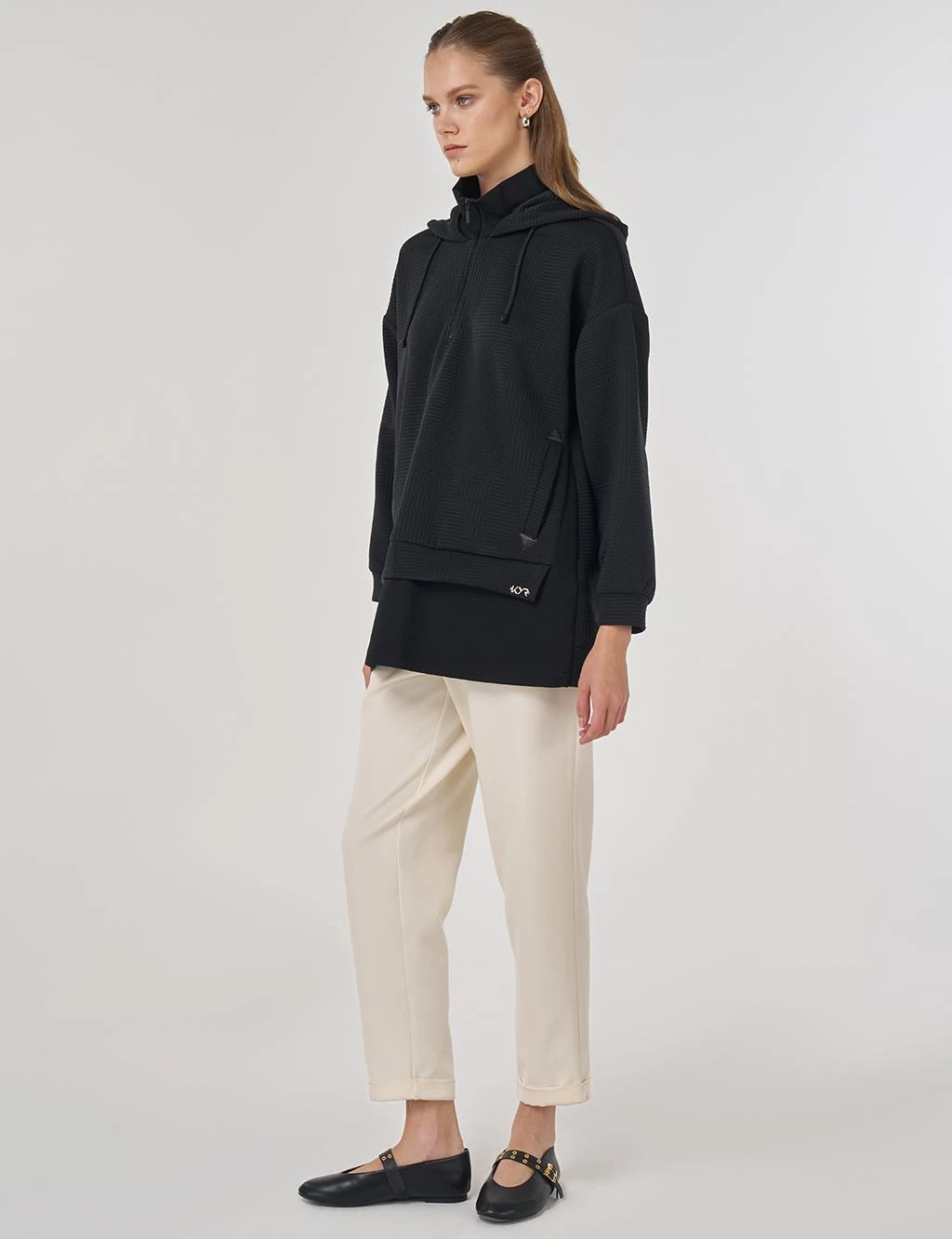 Kayra Desenli Çift Görünümlü Sweatshirt 70029