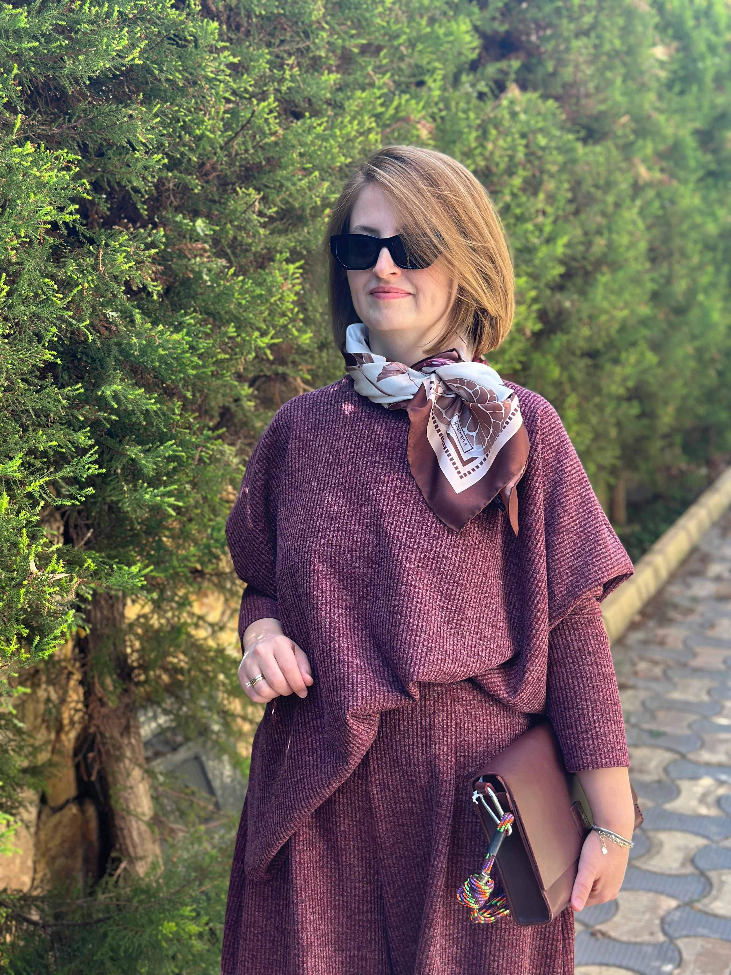 Noi Fitilli Melanj Triko Yarasa Kol Bluz Pantolon Etek 65122 