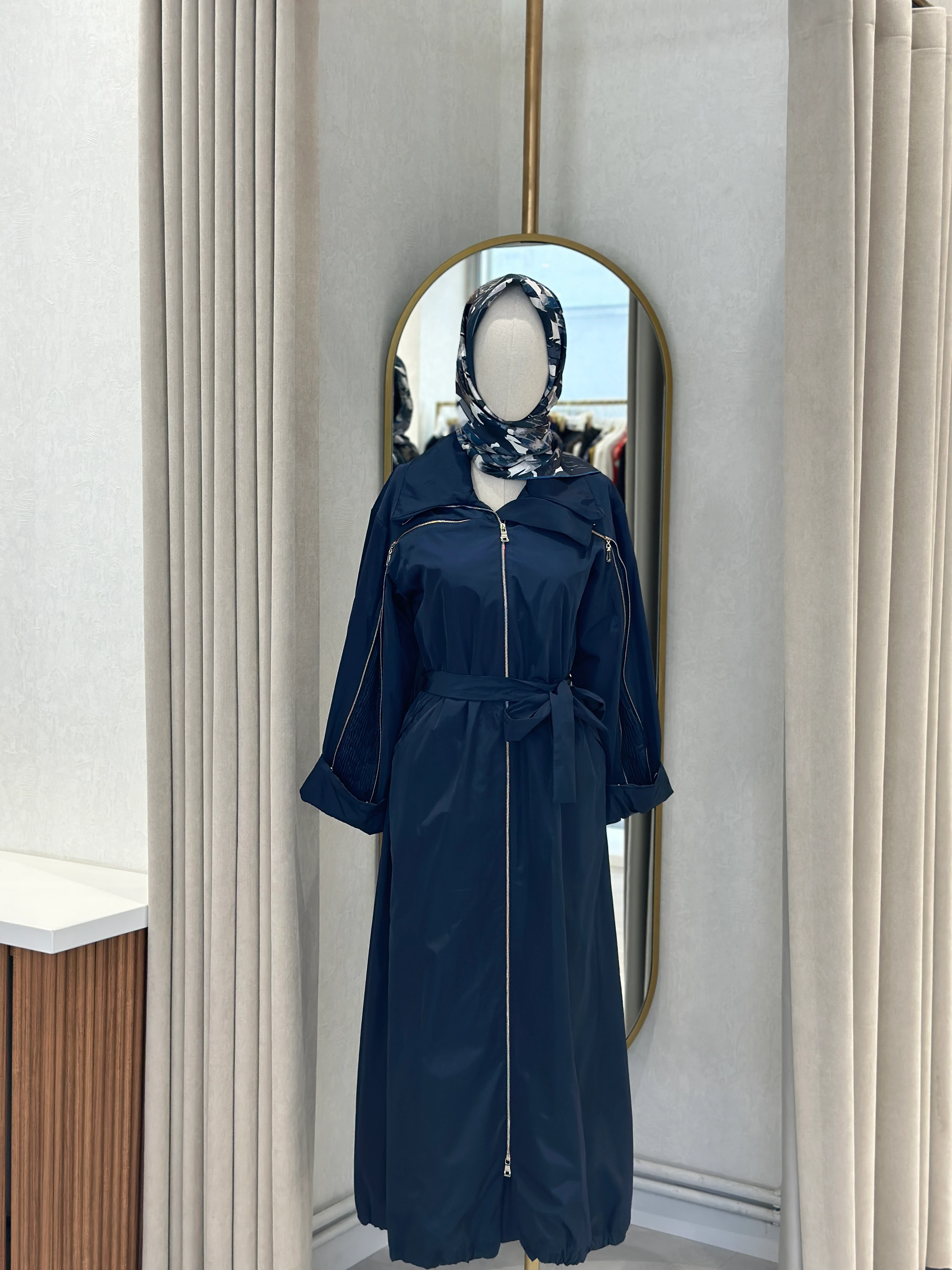 Misswhence Drape ve Fermuar Detaylı Pardesü 38506