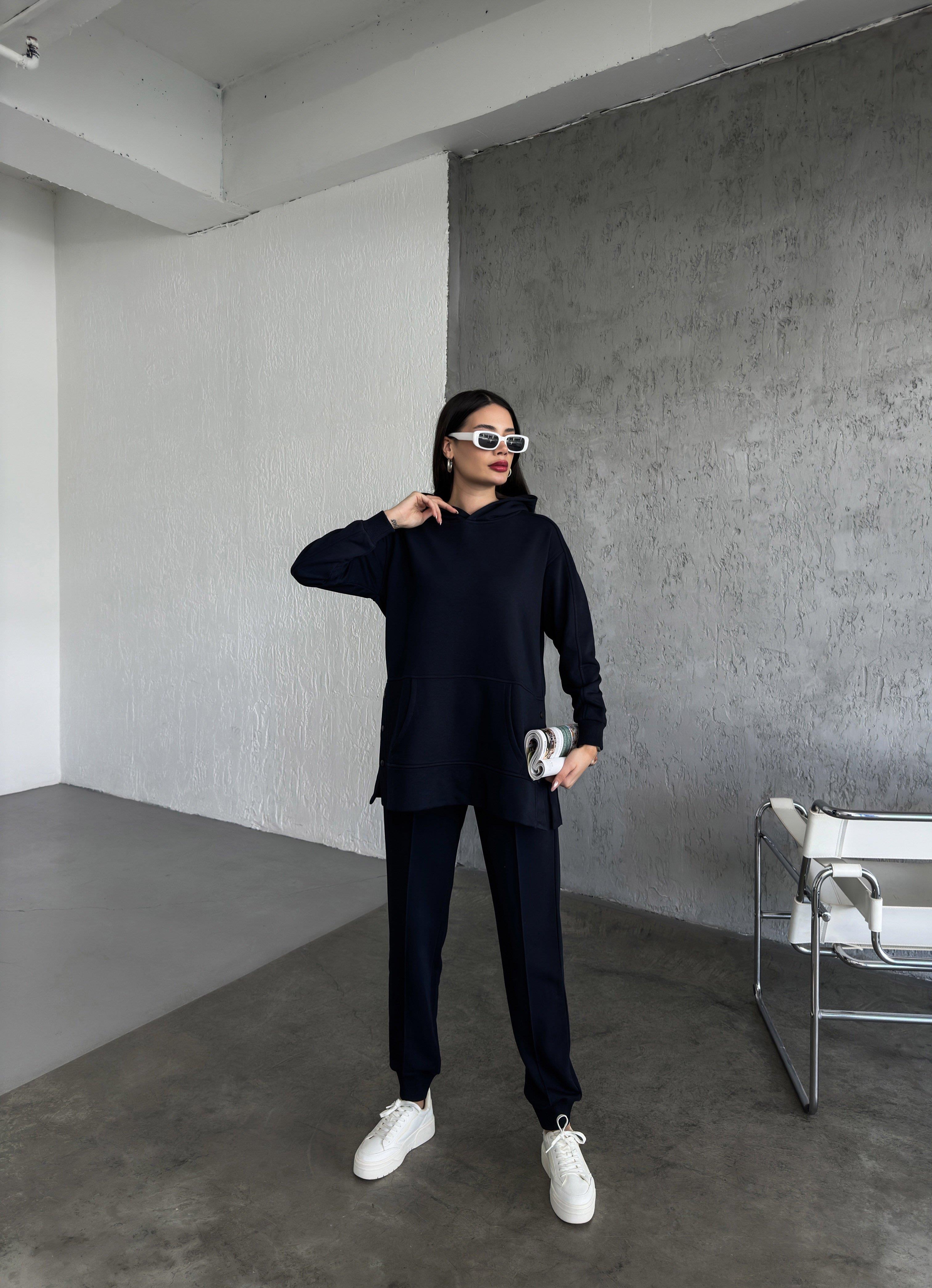 Pueril Yandan Çıtçıtlı Eşofman Takımı Şardonsuz