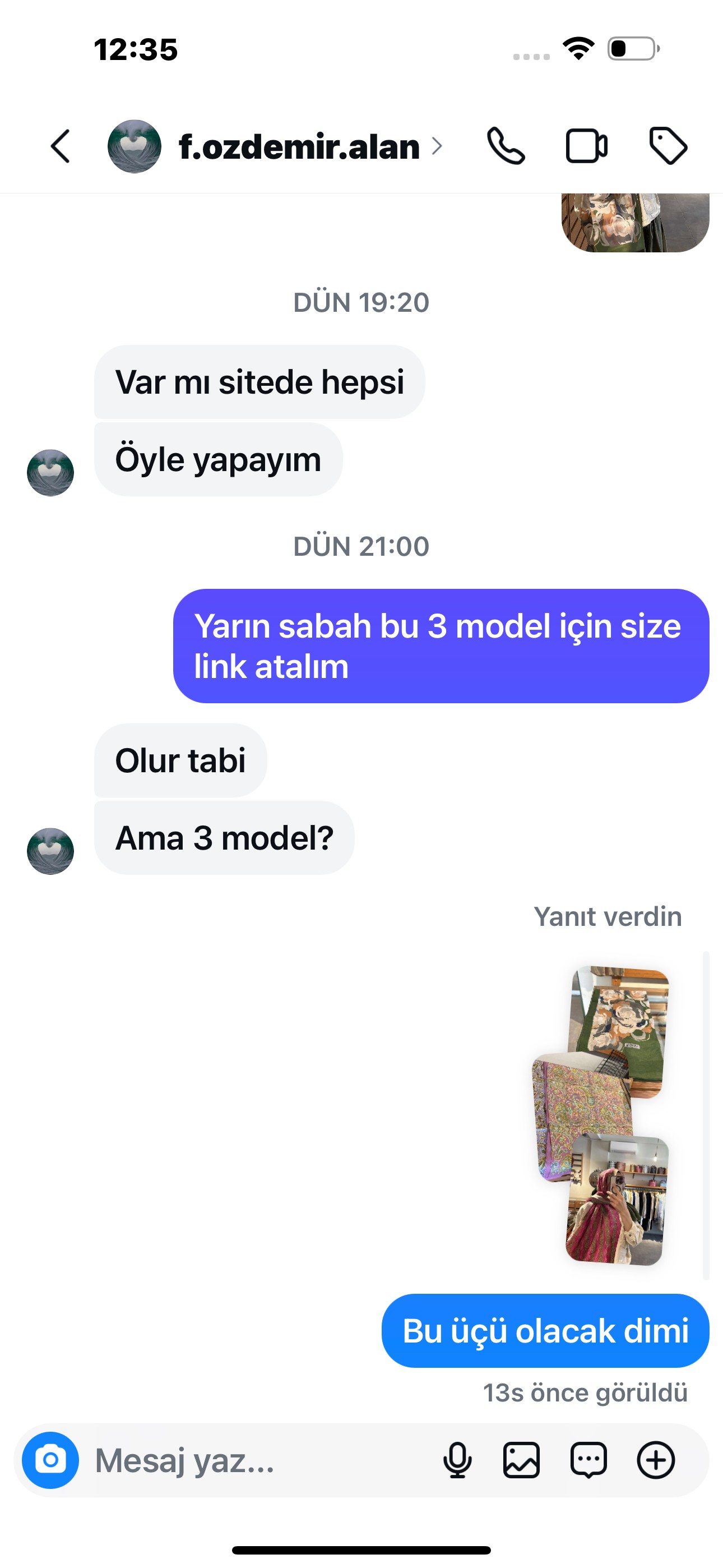 Özel sipariş 3 İpekevi şal 