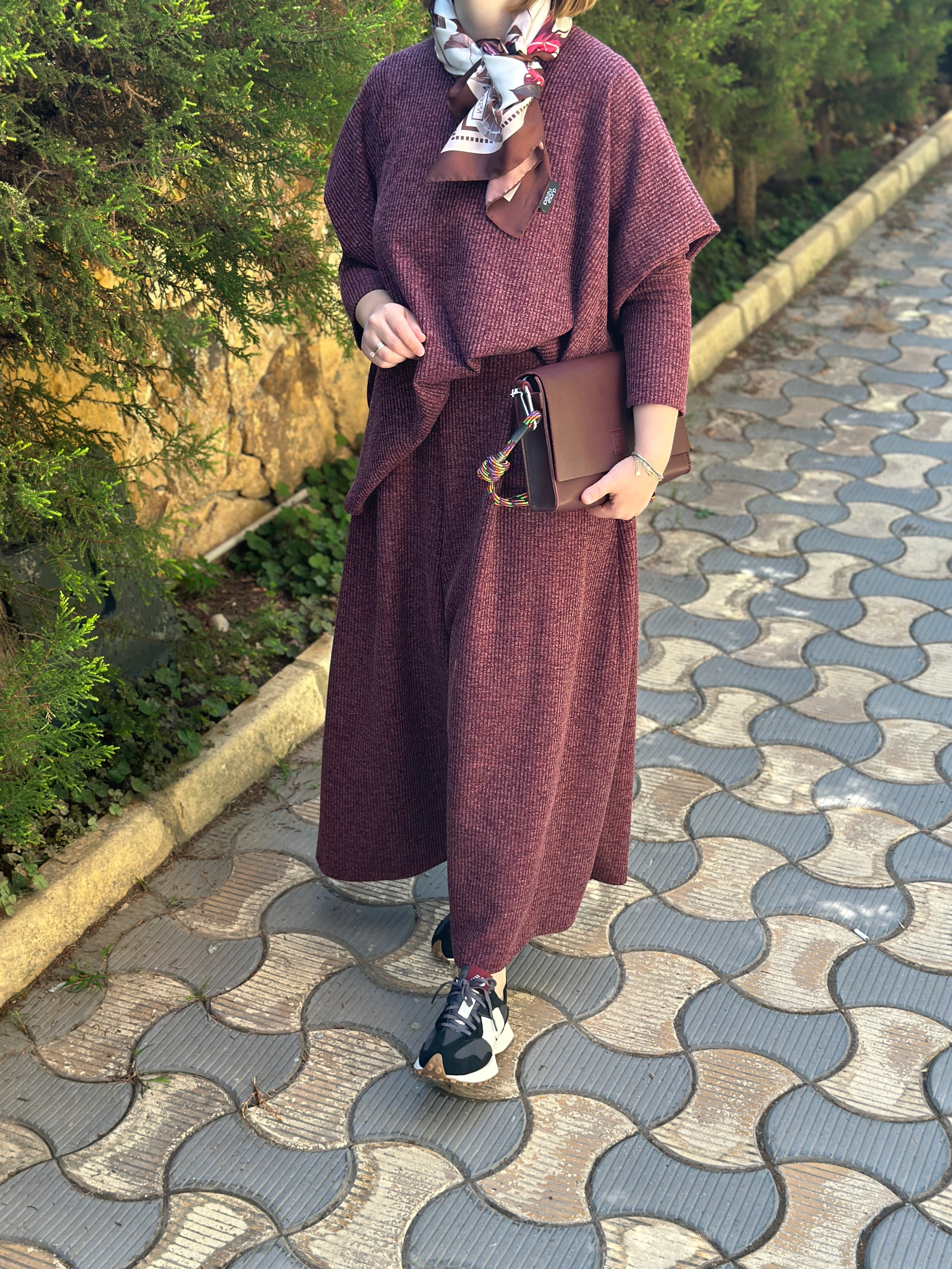 Noi Fitilli Melanj Triko Yarasa Kol Bluz Pantolon Etek 65122 