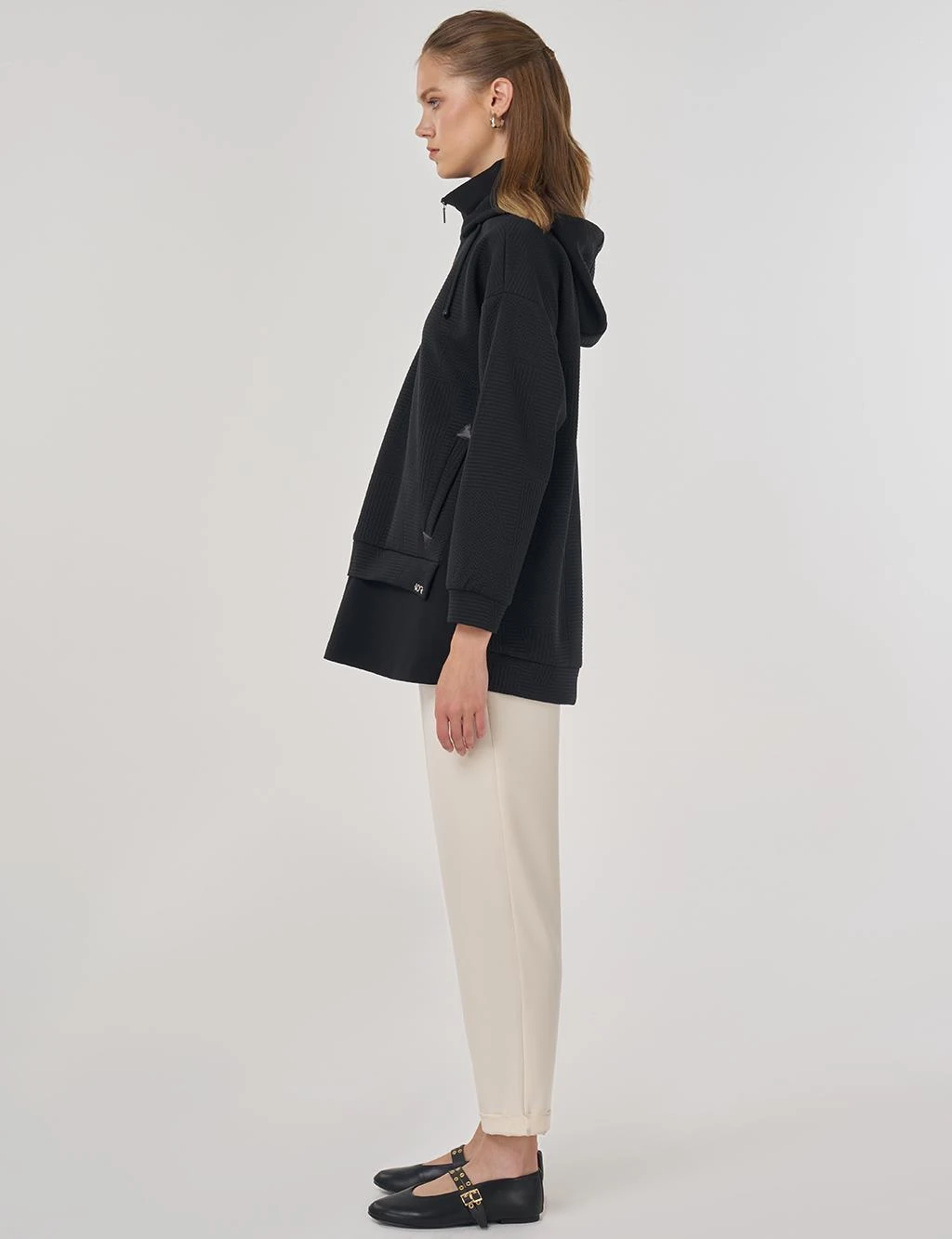 Kayra Desenli Çift Görünümlü Sweatshirt 70029