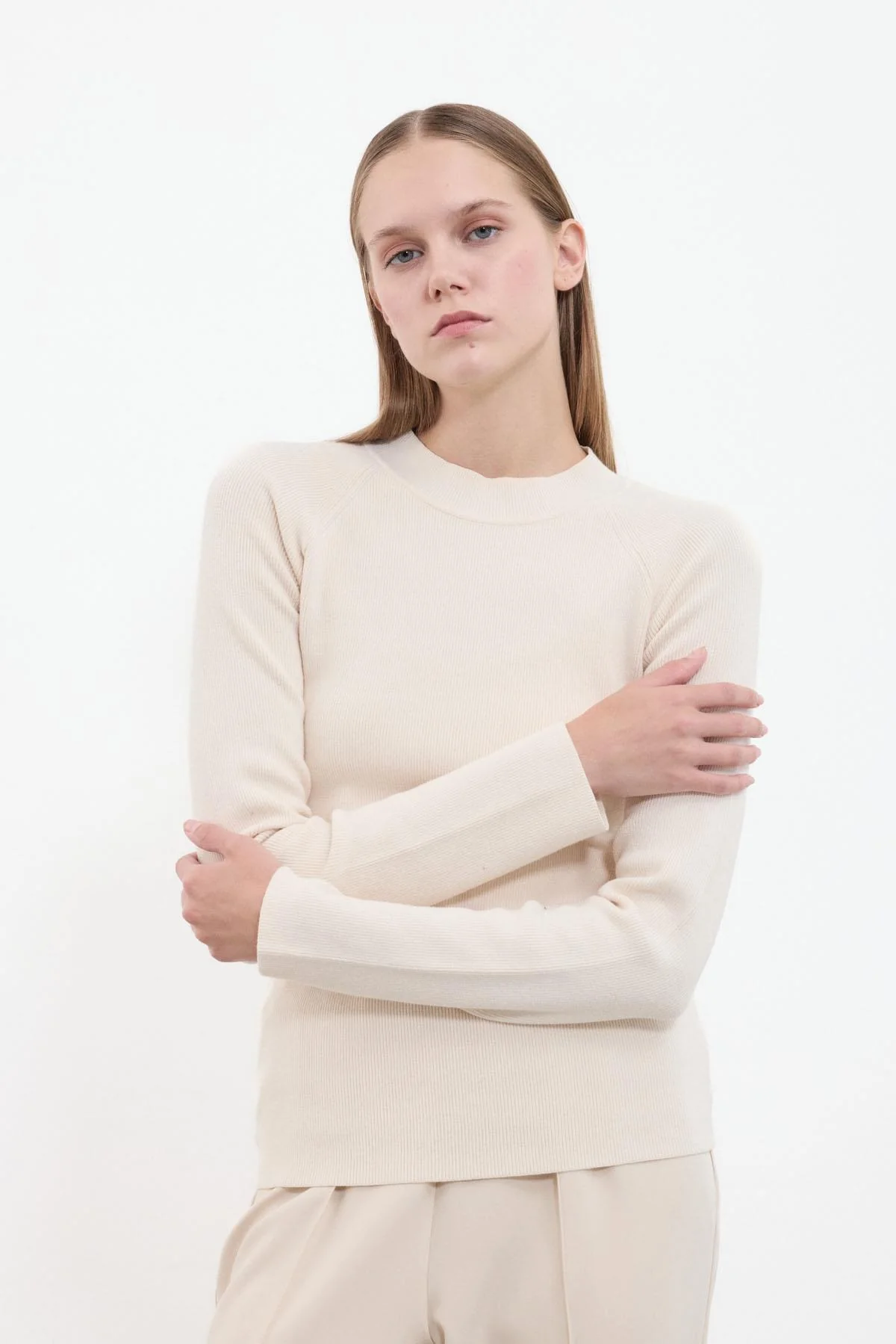 Cloche Basic Triko Bluz 3856 - EKRU