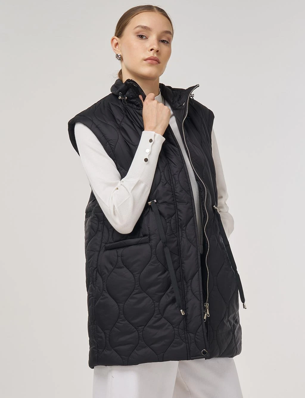 Kayra Dik Yaka Şişme Yelek 20014 - SİYAH