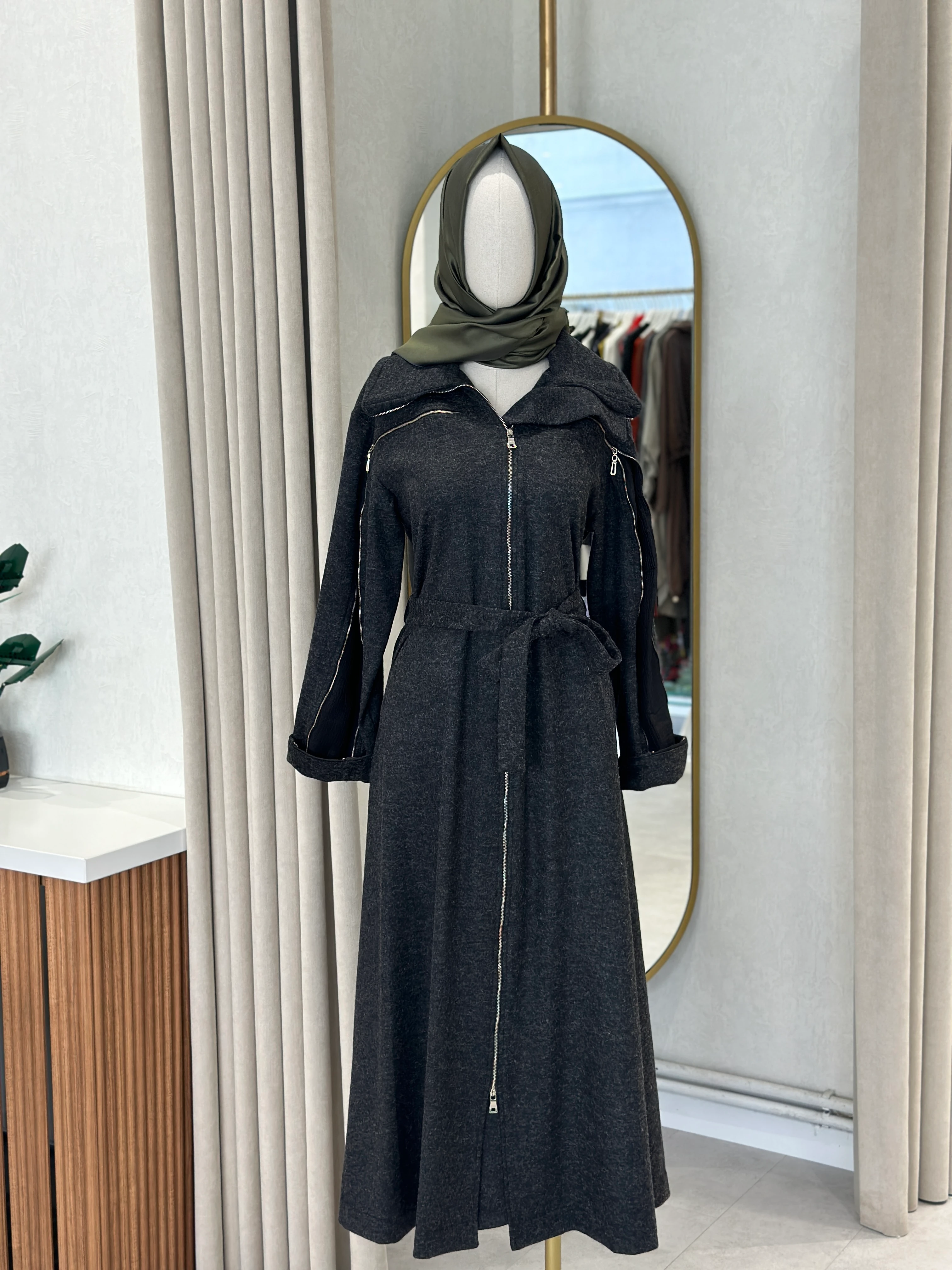 Misswhence Keçe Fermuar Detaylı Pardesü 38505