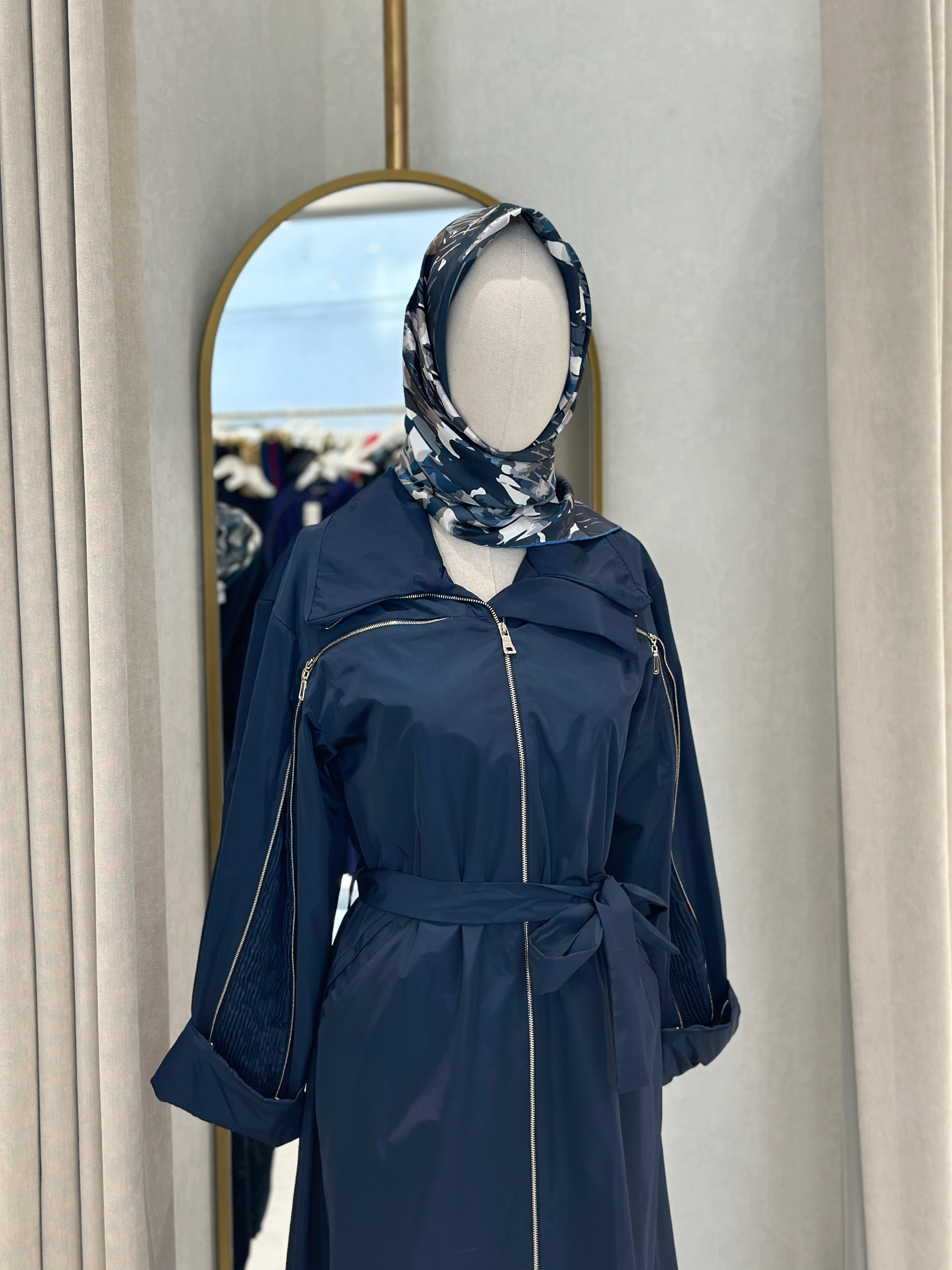 Misswhence Drape ve Fermuar Detaylı Pardesü 38506