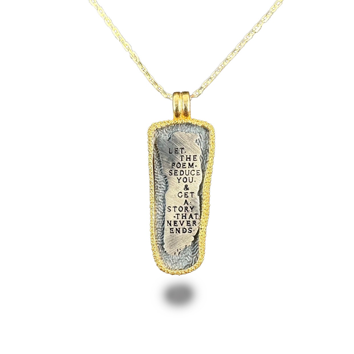 Let The Poems Gold-Plated Silver & Oxidized Necklace