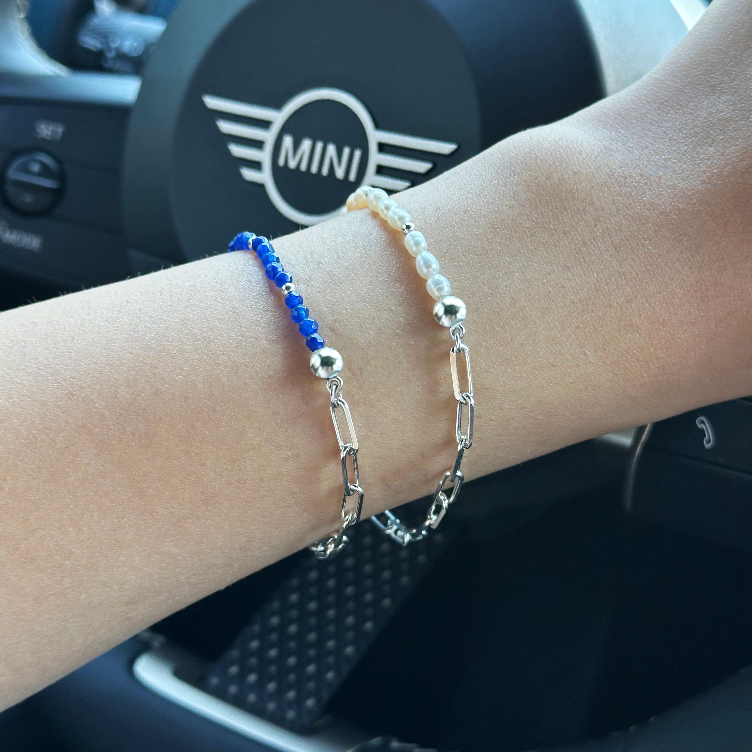 Lapis Lazuli & Forse Art Gümüş Bileklik