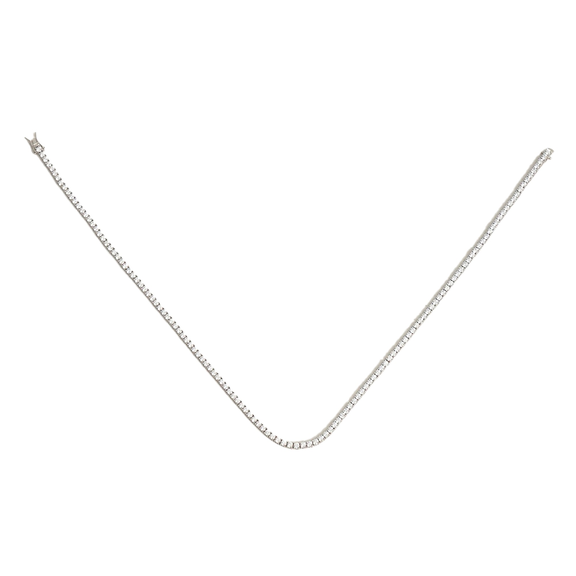 Silver Tennis Choker Necklace