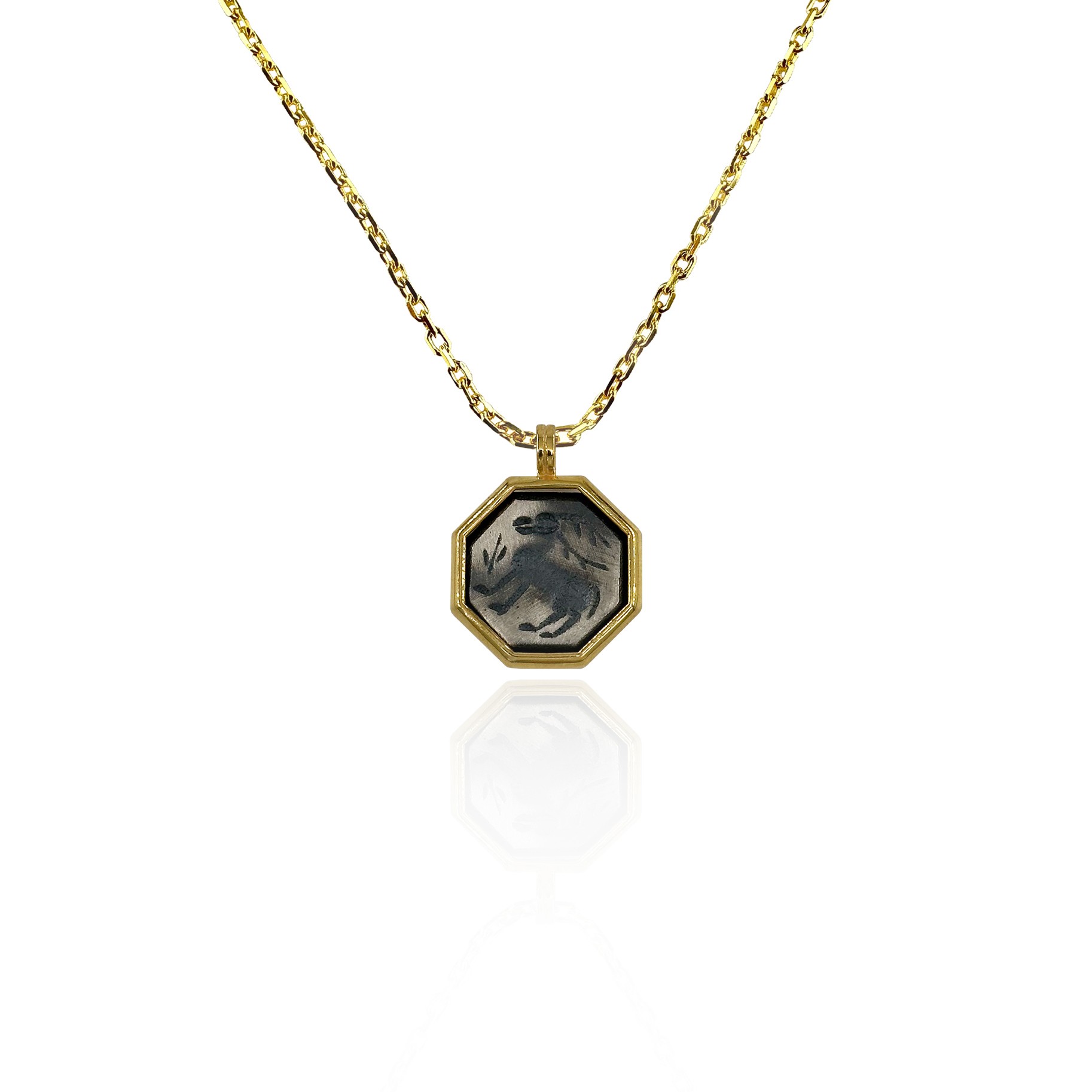 Deer Geometric Silver Necklace
