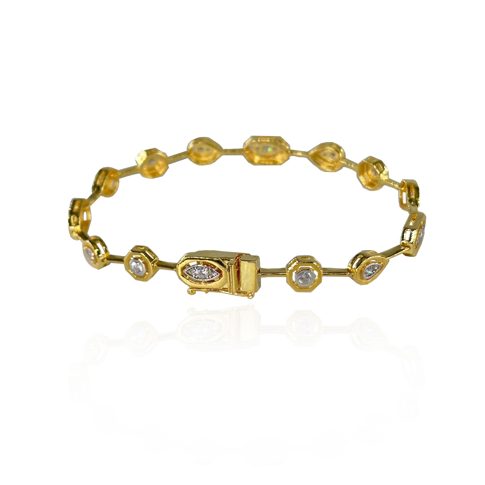 Mixed Vibe Zircon Stone Silver Bracelet