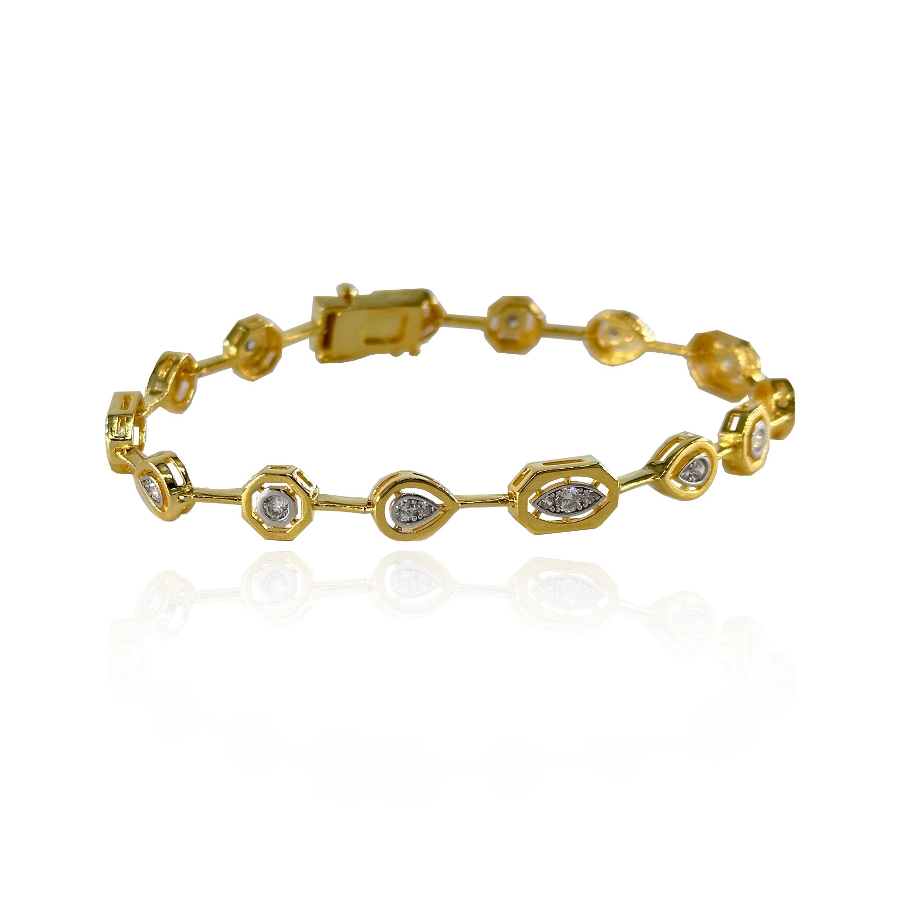 Mixed Vibe Zircon Stone Silver Bracelet