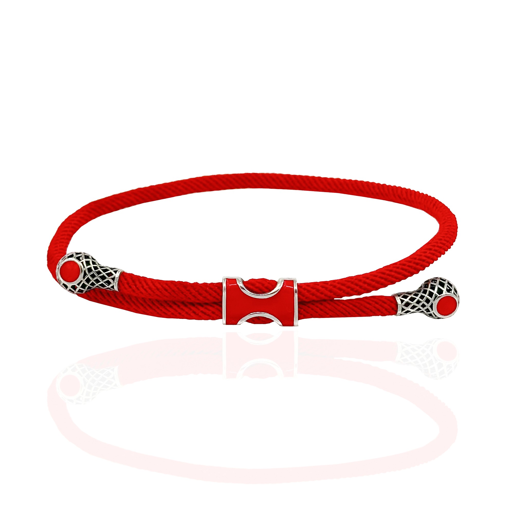 Gosi Silver Lace Bracelet - Red