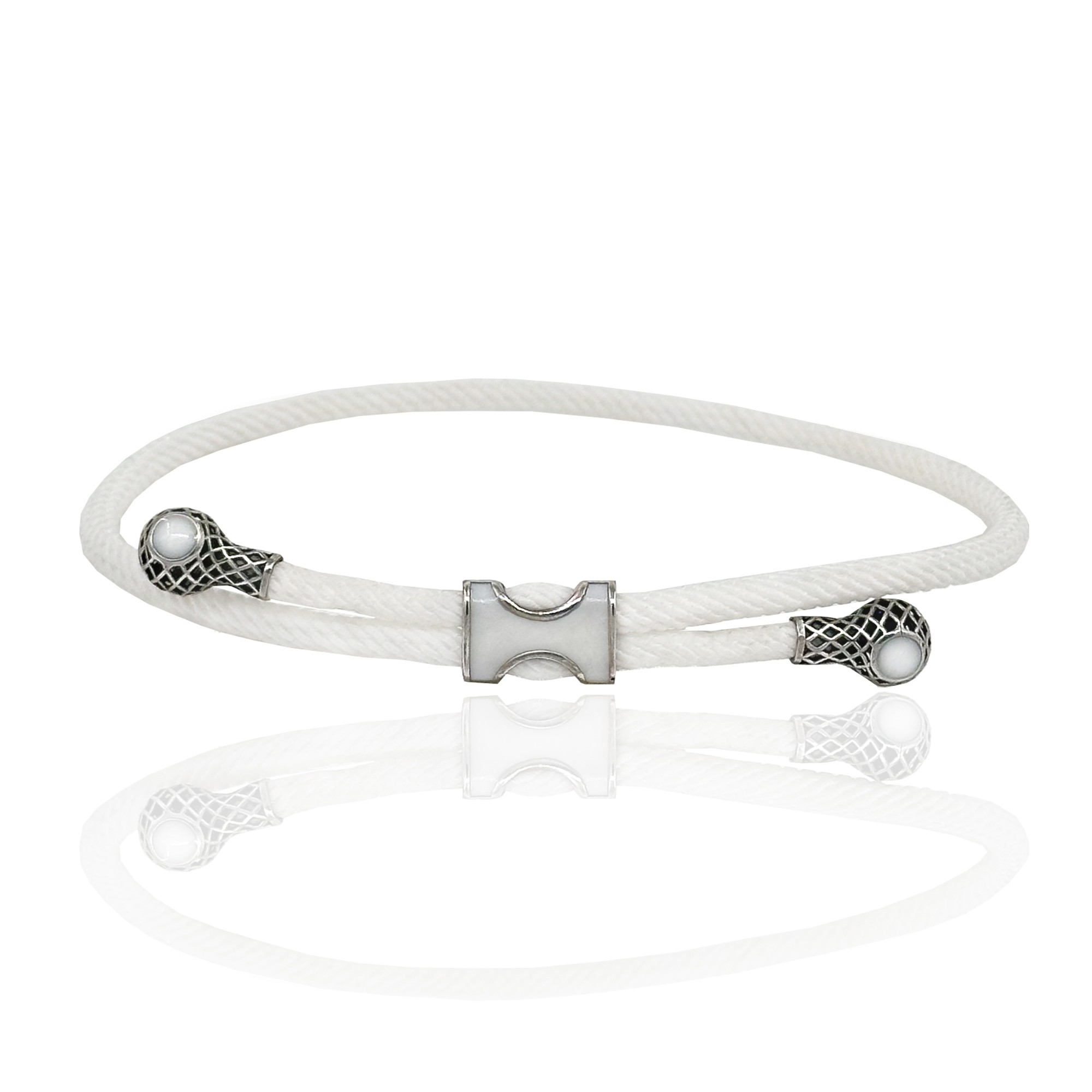 Gosi Silver Lace Bracelet - White