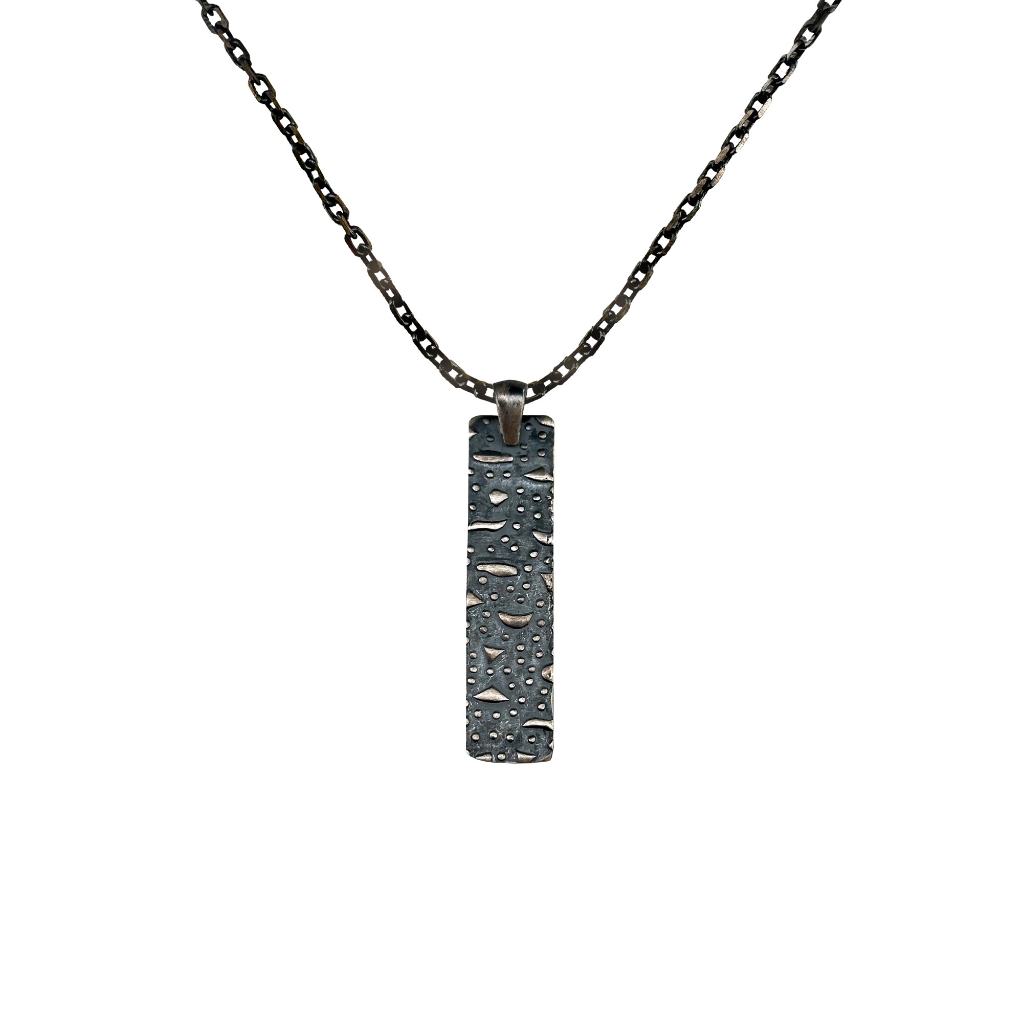 Textured Silver Oxide Necklace