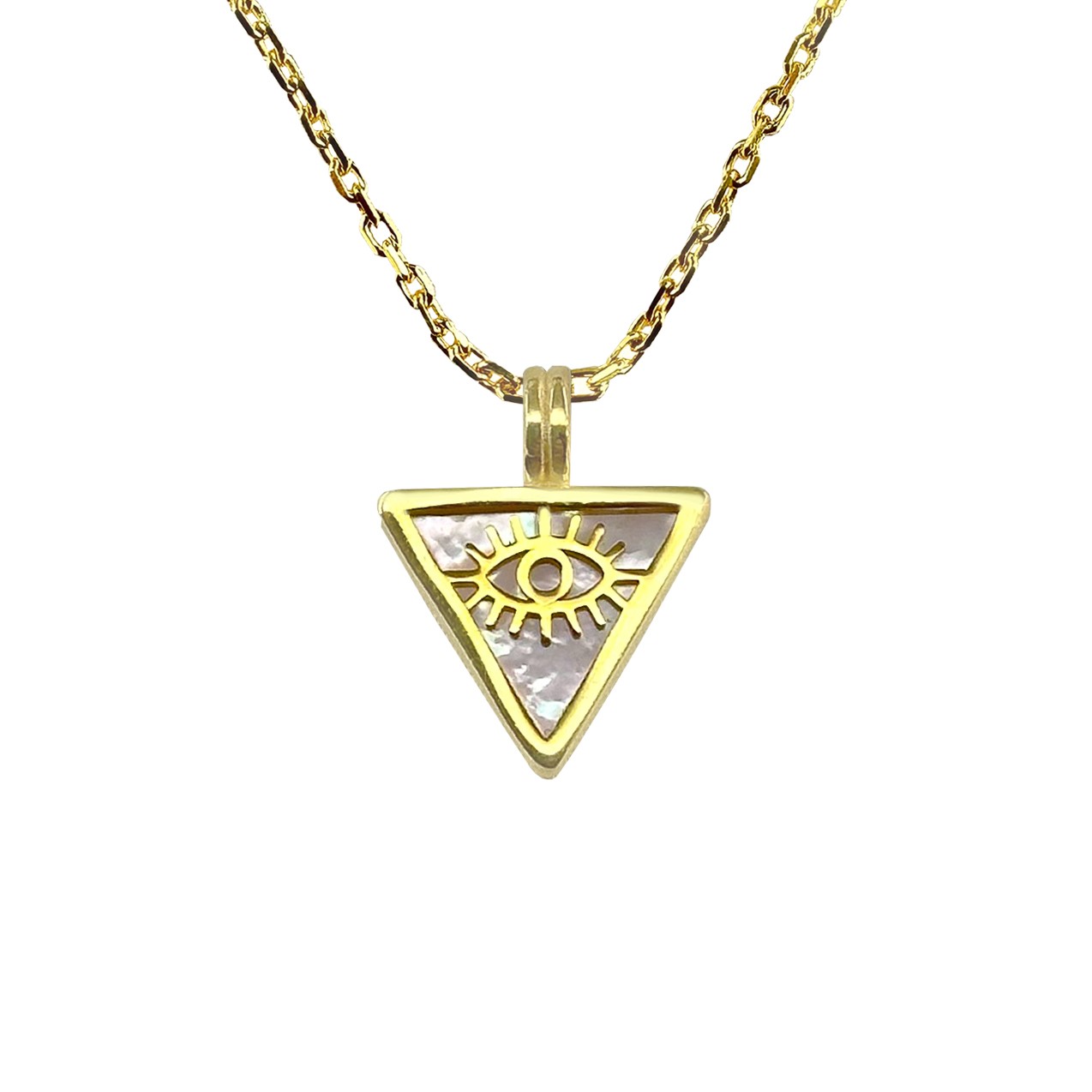 Triangular Eye Gold-Plated Silver Necklace