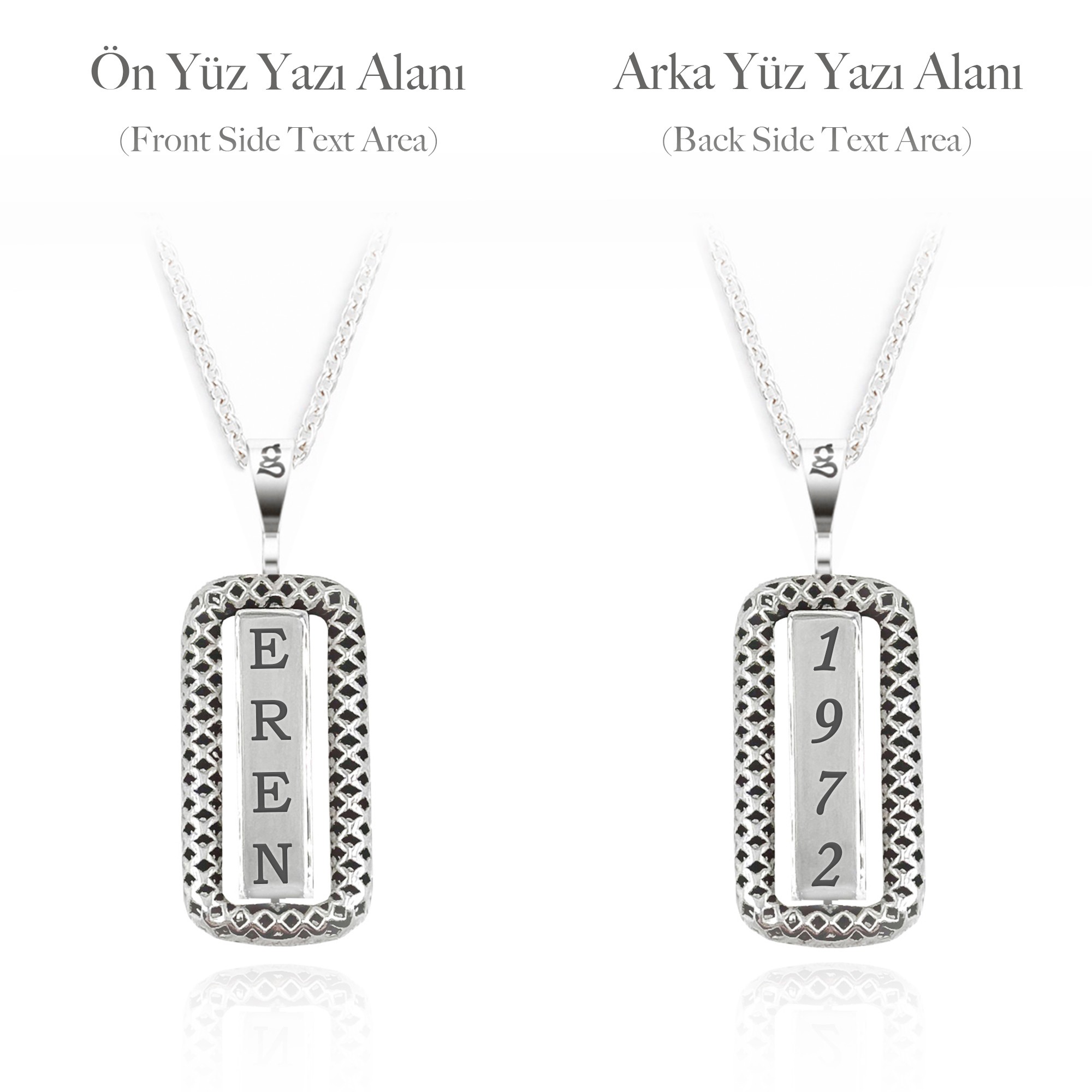 Personalized Rectangular Spinner Necklace