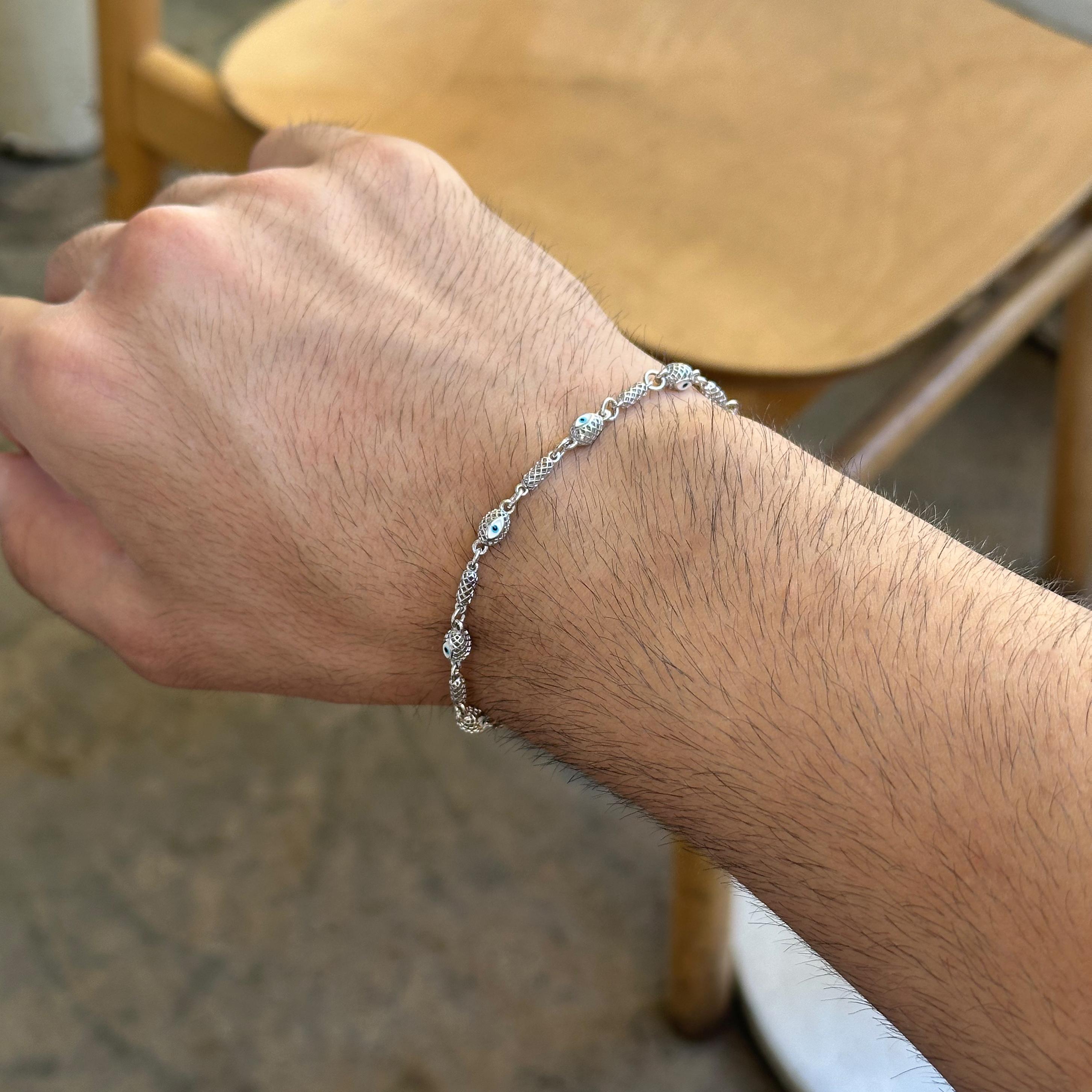 Cylinder Woven Marquise Chain Bracelet