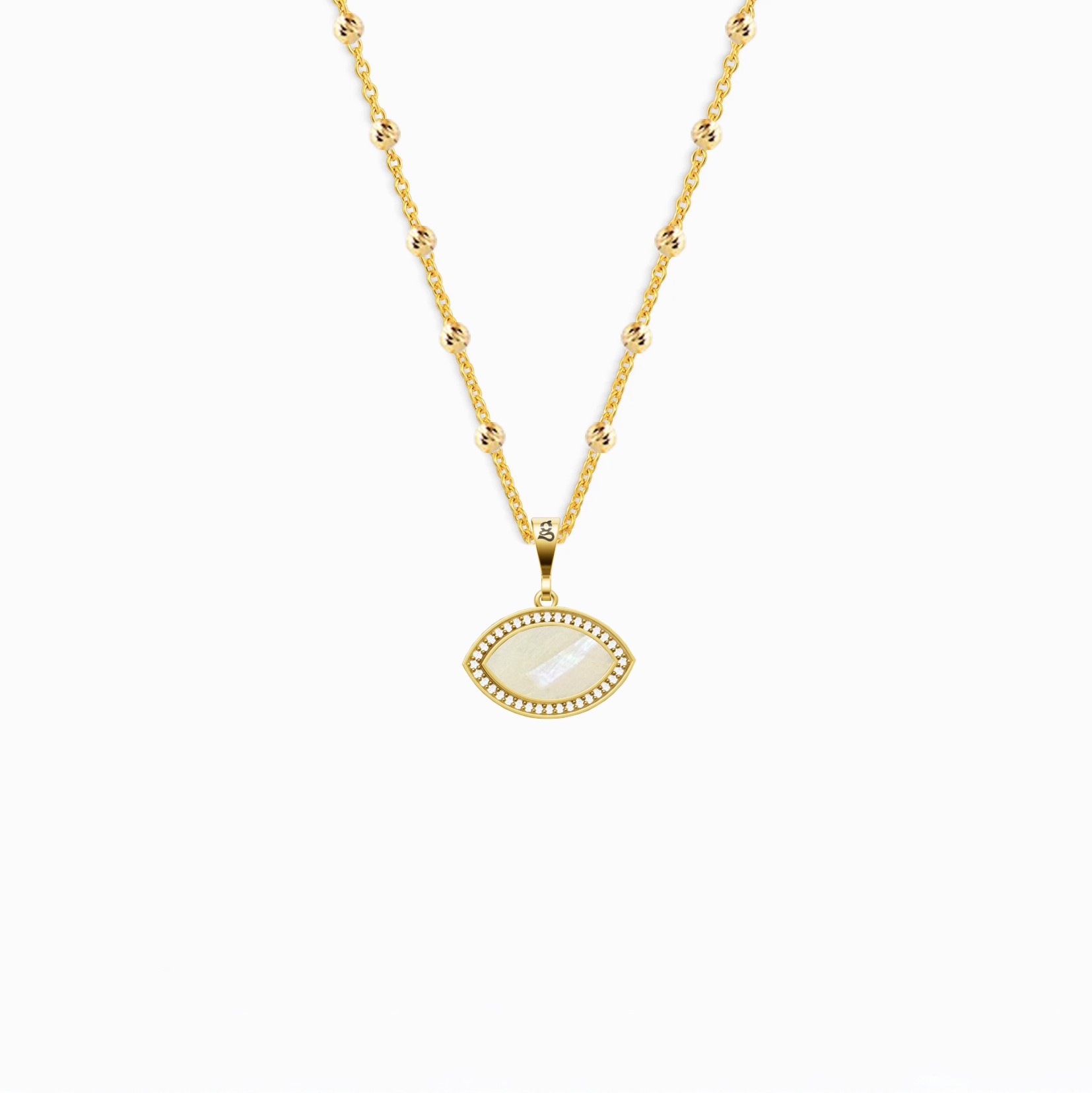 Marquise Mother of Pearl Silver Necklace