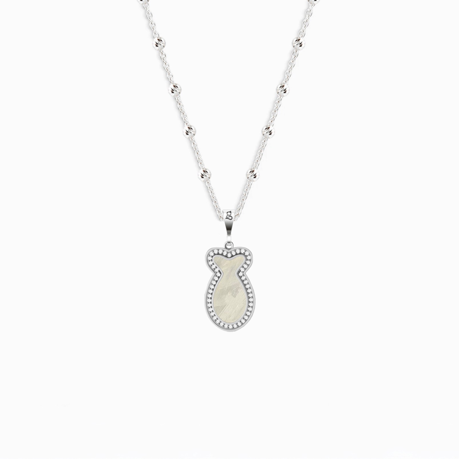 Sterling Silver Fish Necklace with Mother of Pearl