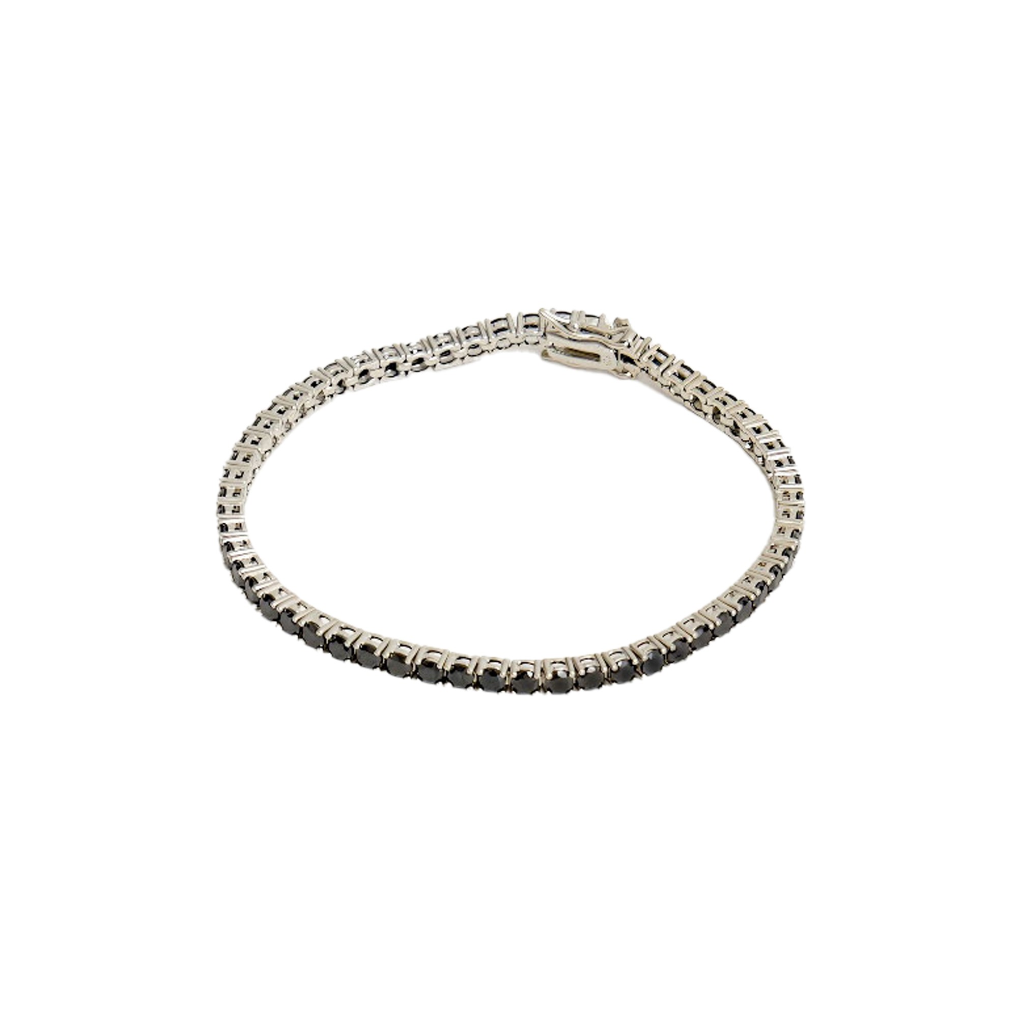 Black Zircon Silver Tennis Bracelet