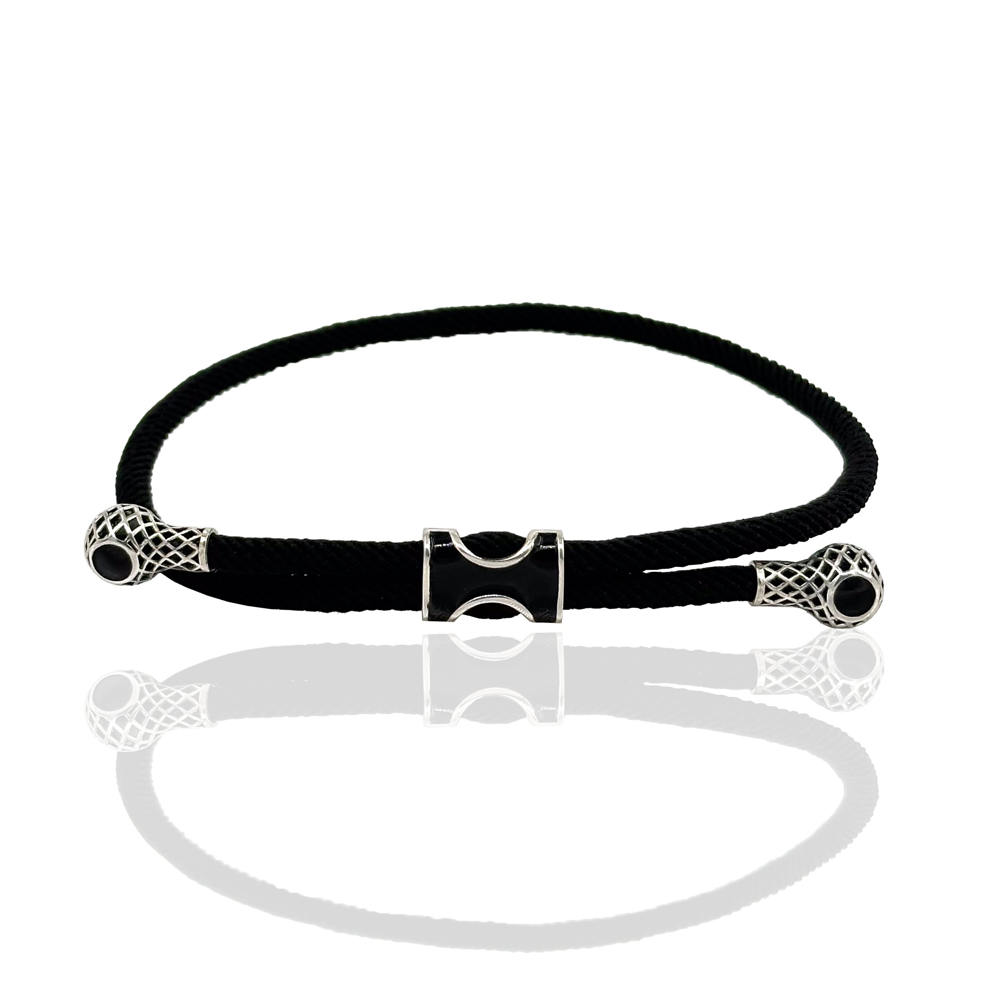 Gosi Silver Lace Bracelet - Black