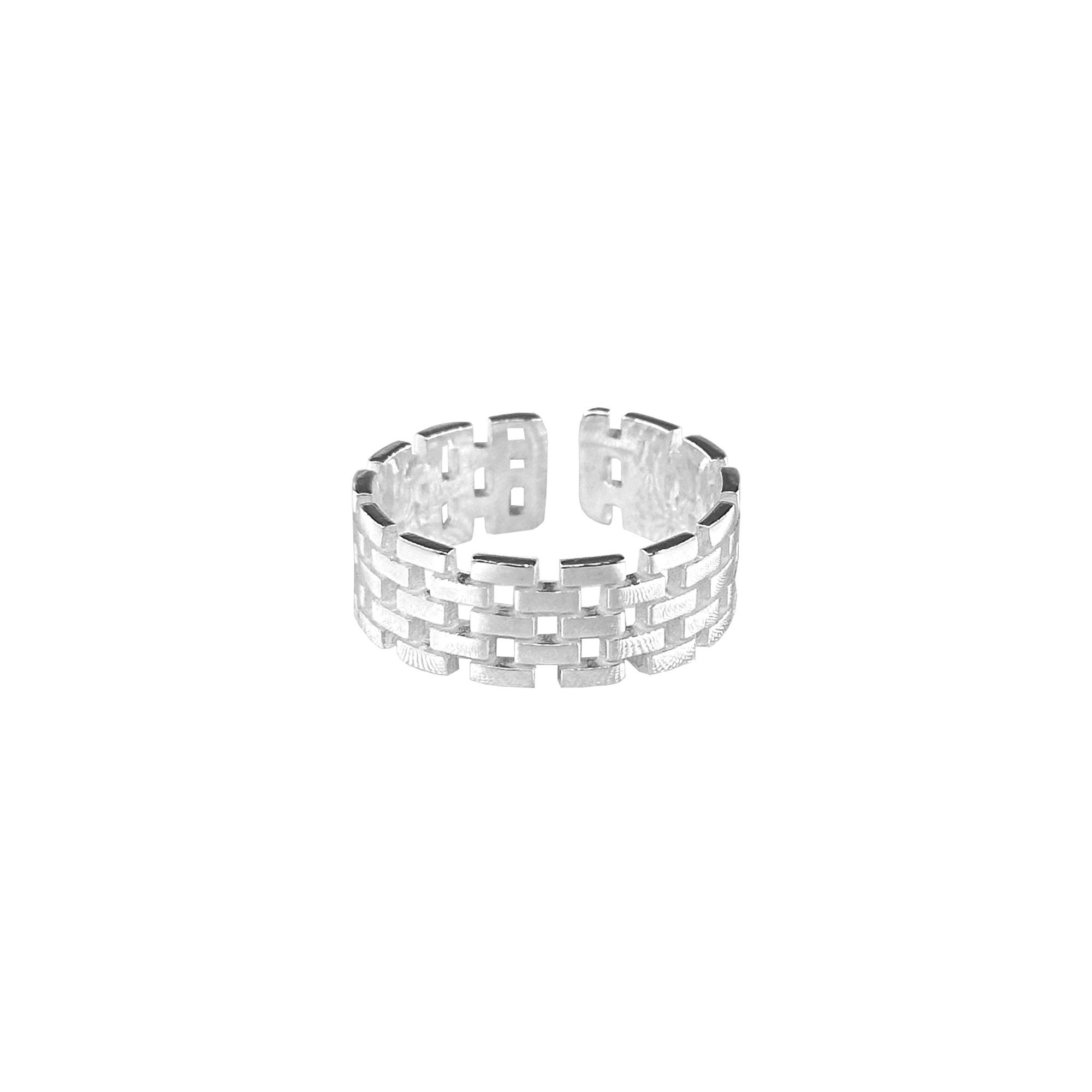 Chain Detailed Ring - Silver