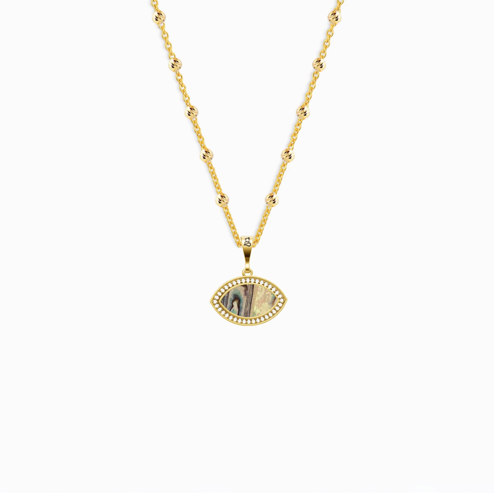 Marquise Ocean Mother of Pearl Silver Necklace