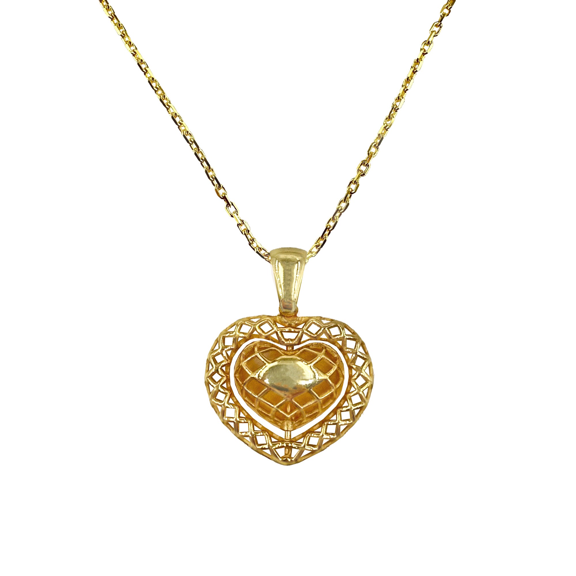 Customizable Spinning Heart Necklace - Gold-Plated