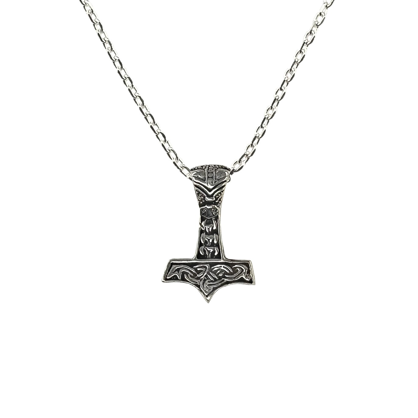 Viking Mjolnir Silver Necklace