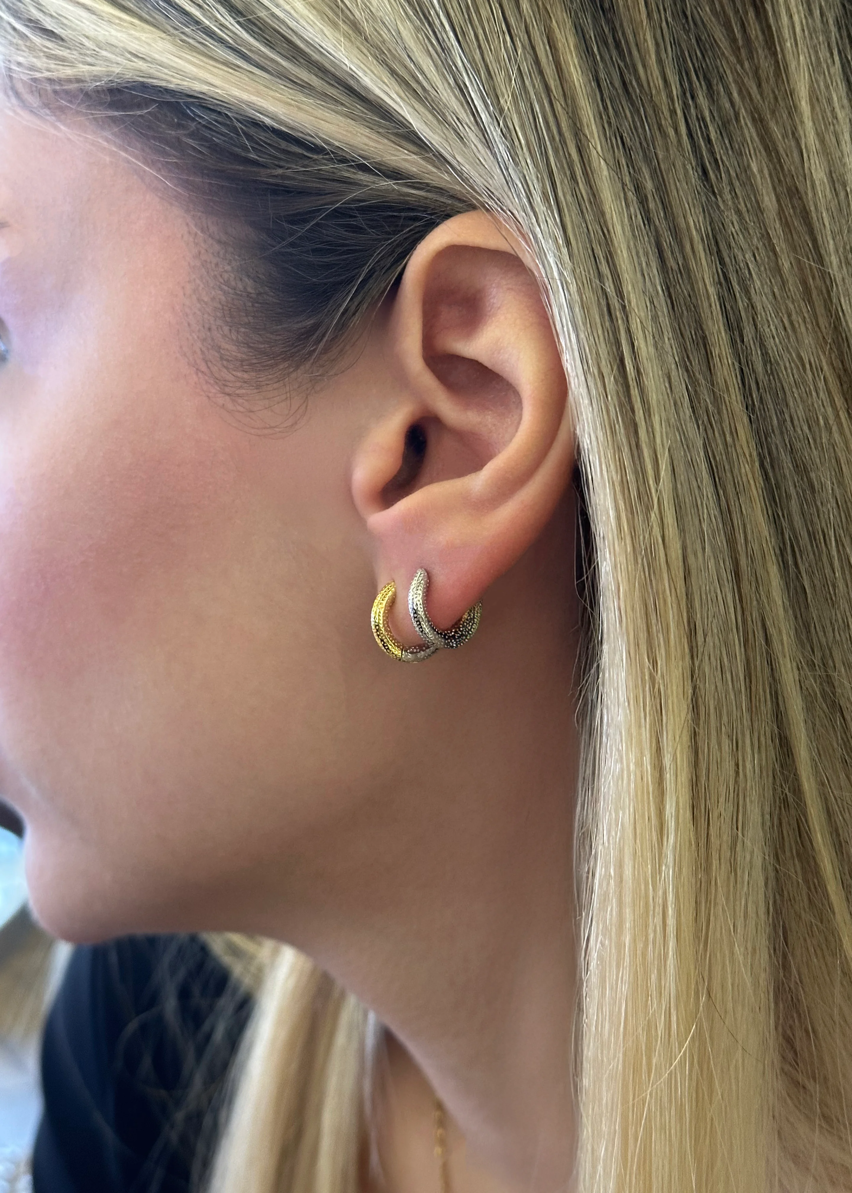 Gold & Silver Double-Sided Hoop Earrings