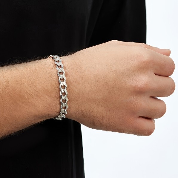 GJ Curb Chain Gümüş Bileklik