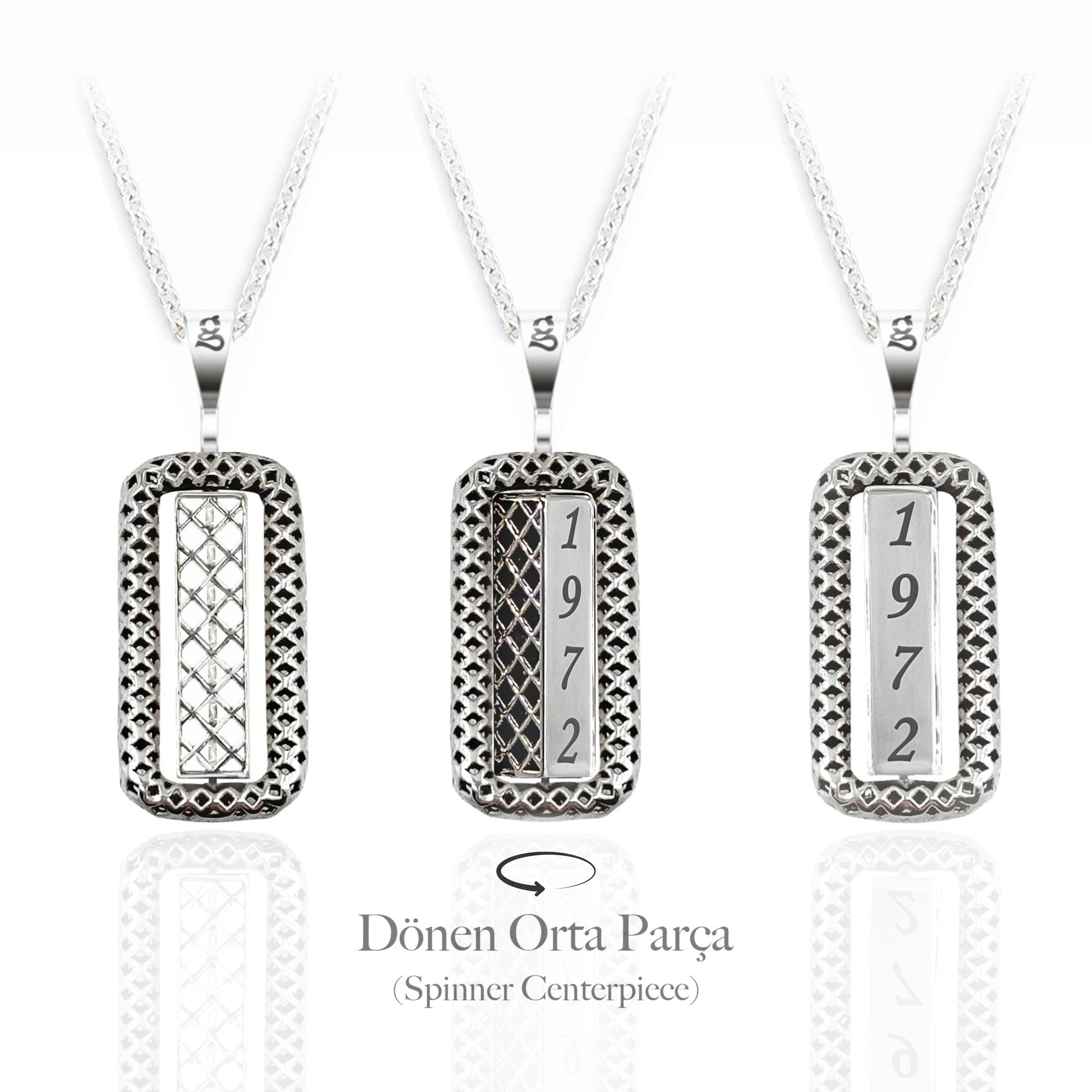 Personalized Rectangular Spinner Necklace