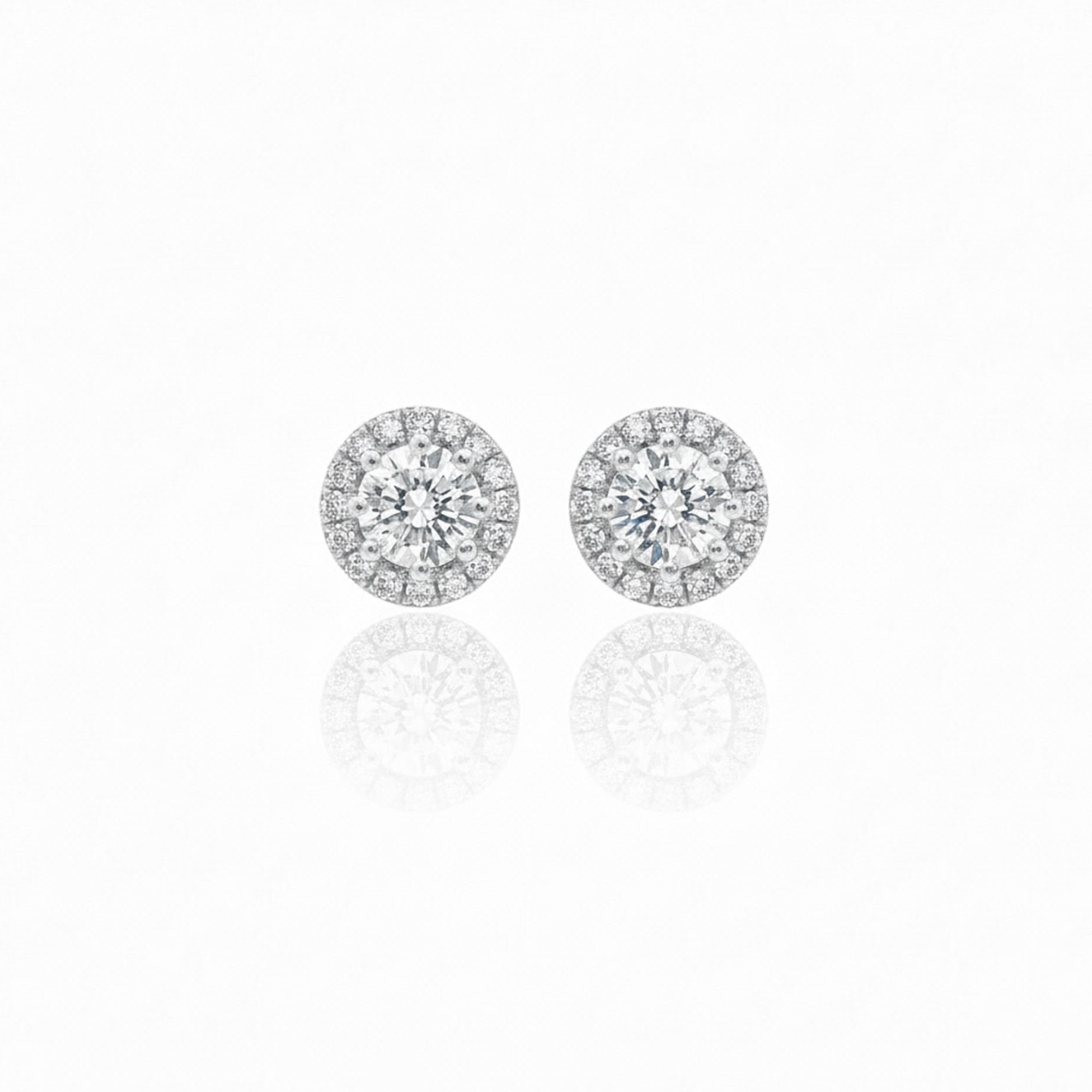Round Cut Silver Earring - Silver