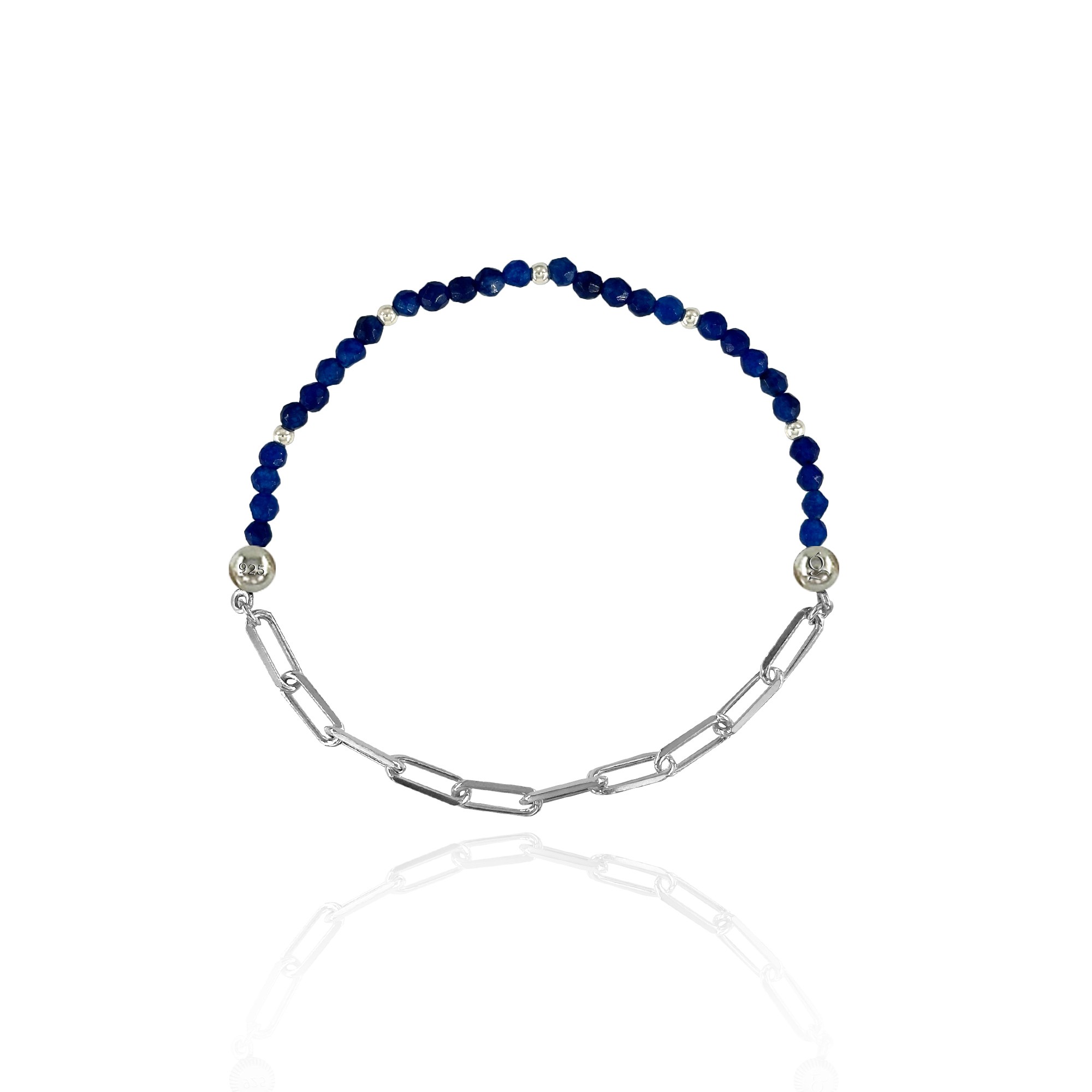 Lapis Lazuli & Forse Art Gümüş Bileklik