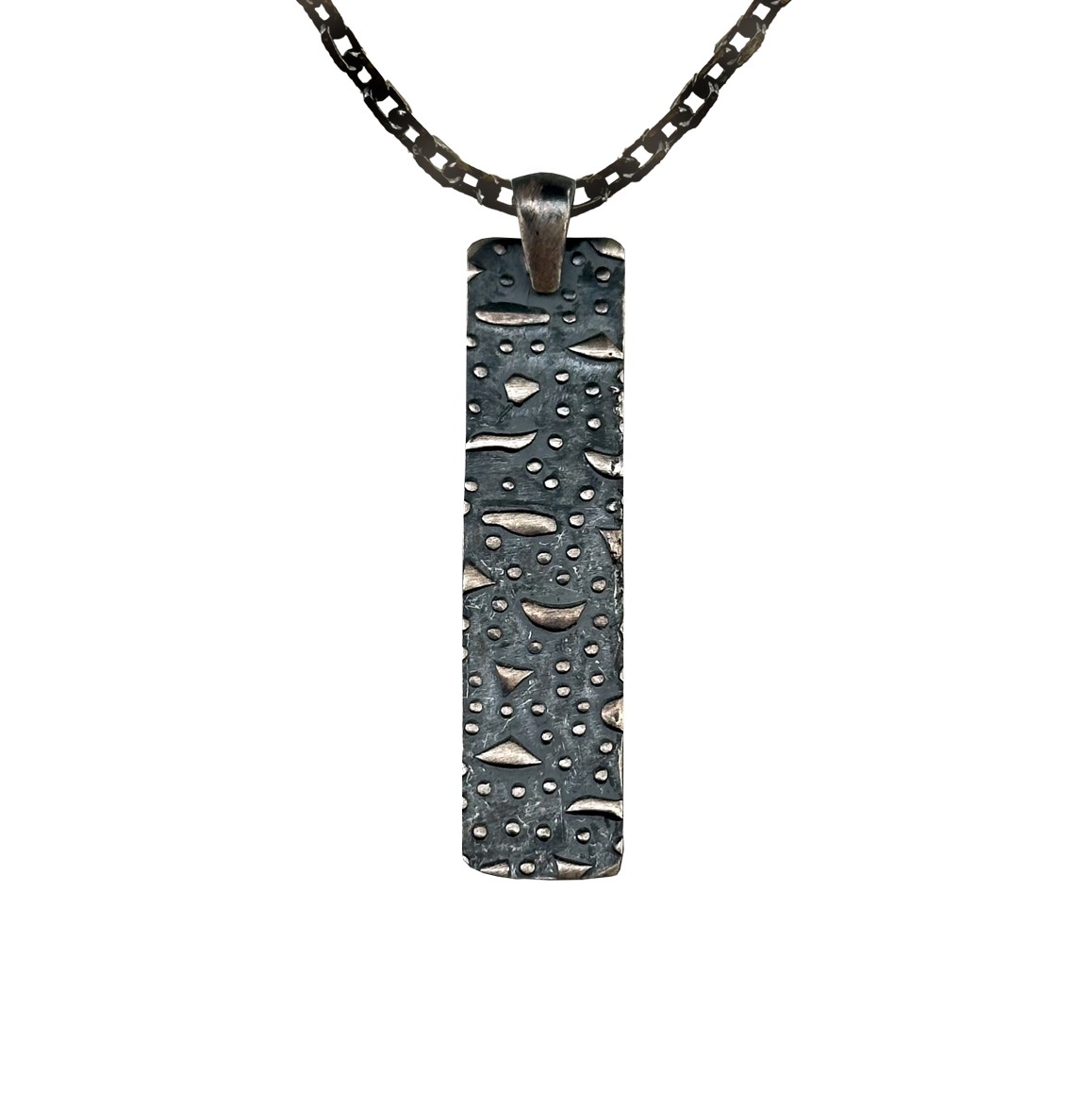 Textured Silver Oxide Necklace