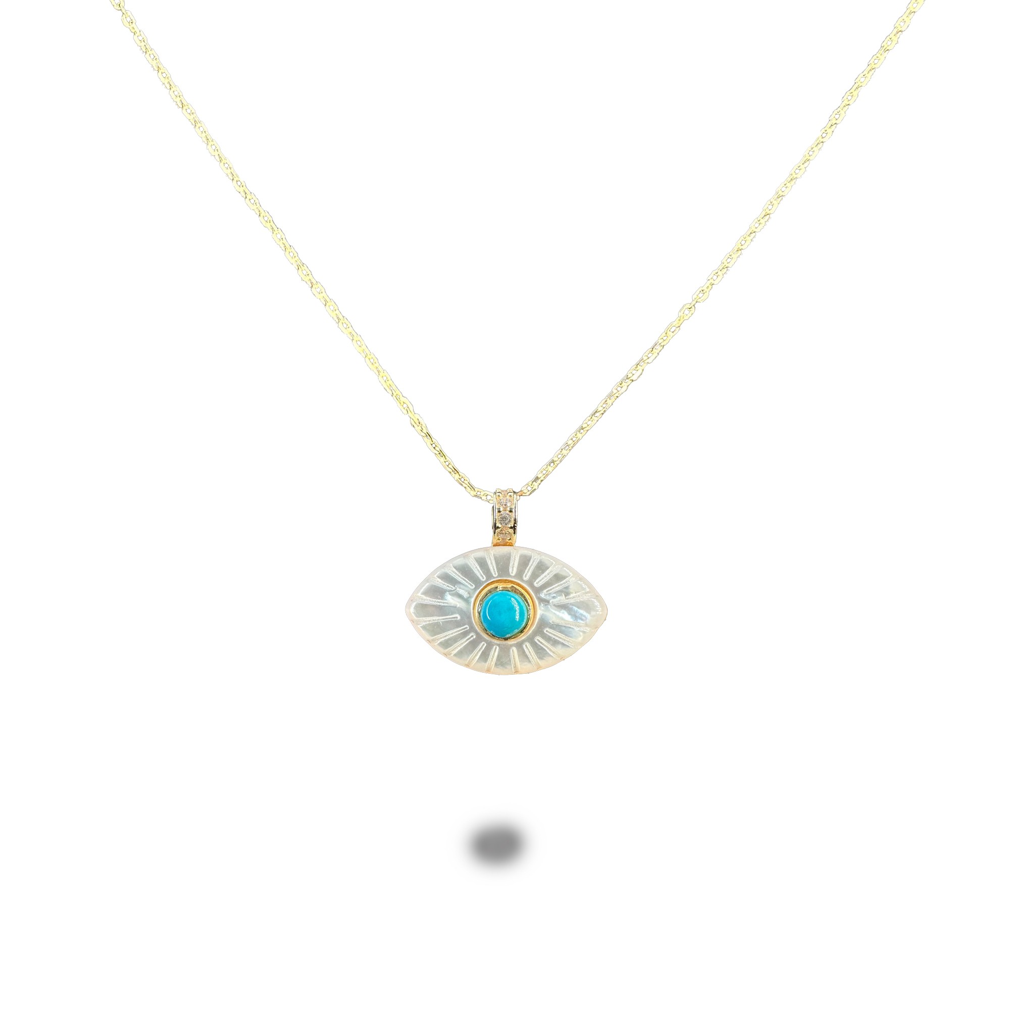 Eye Gold-Plated Silver Necklace - White