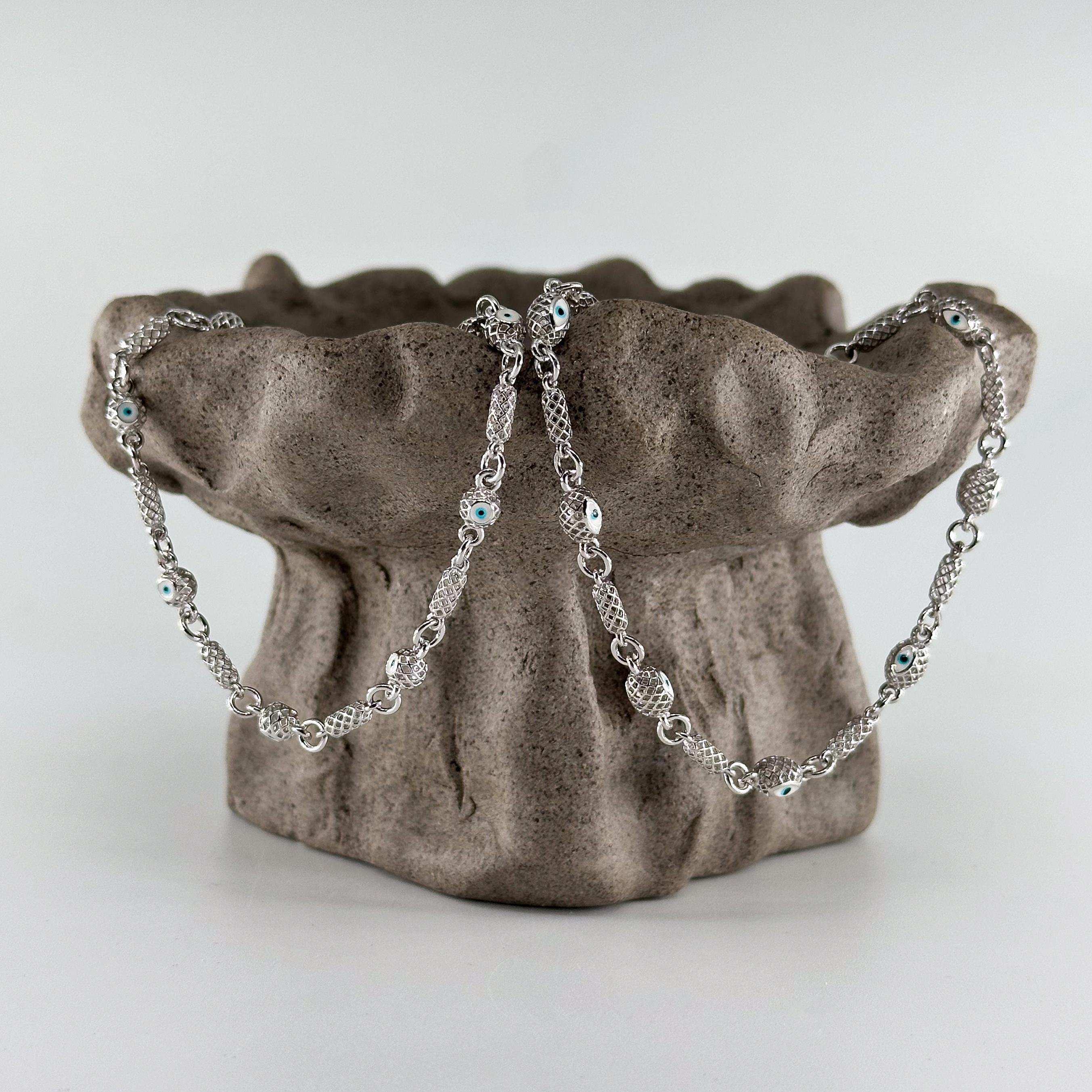 Cylinder Woven Marquise Chain Bracelet